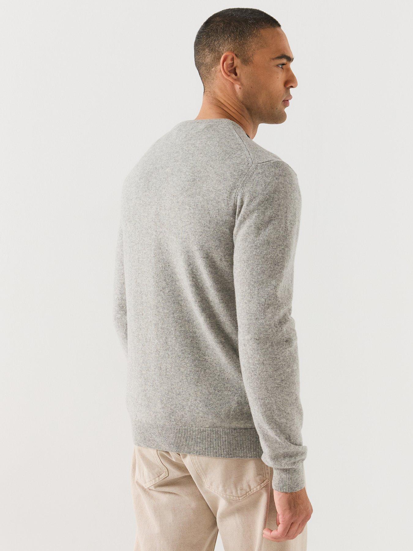 Image 2 of 5 of GANT Mens Superfine Lambswool Crew Neck Jumper - Light Grey