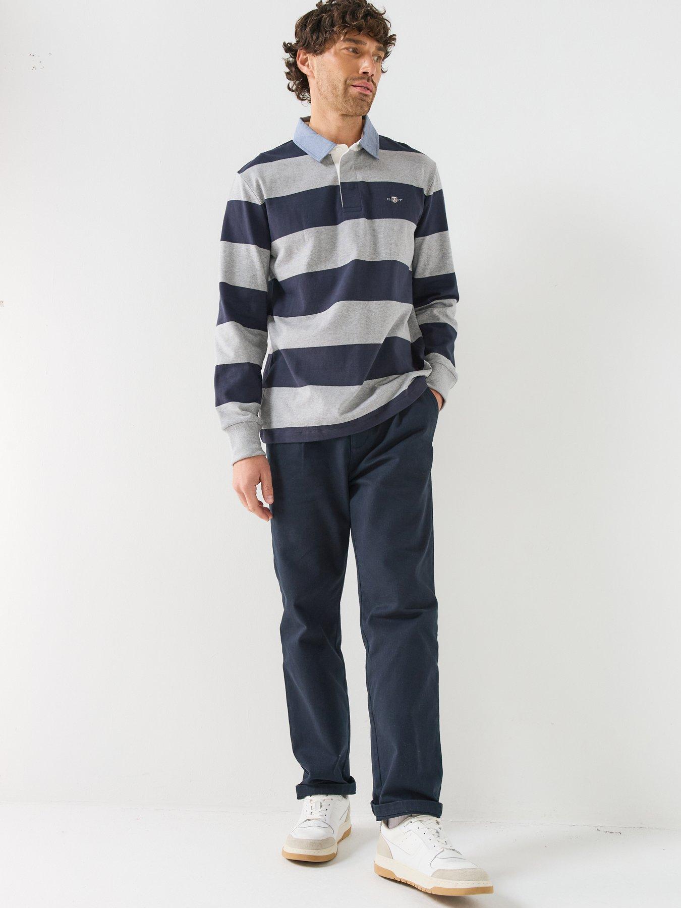 Image 3 of 5 of GANT Mens Classic Heavy Rugger Long Sleeve Polo Shirt - Cream