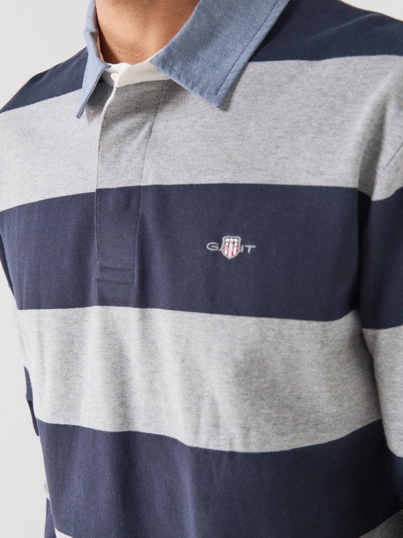 Image 4 of 5 of GANT Mens Classic Heavy Rugger Long Sleeve Polo Shirt - Cream