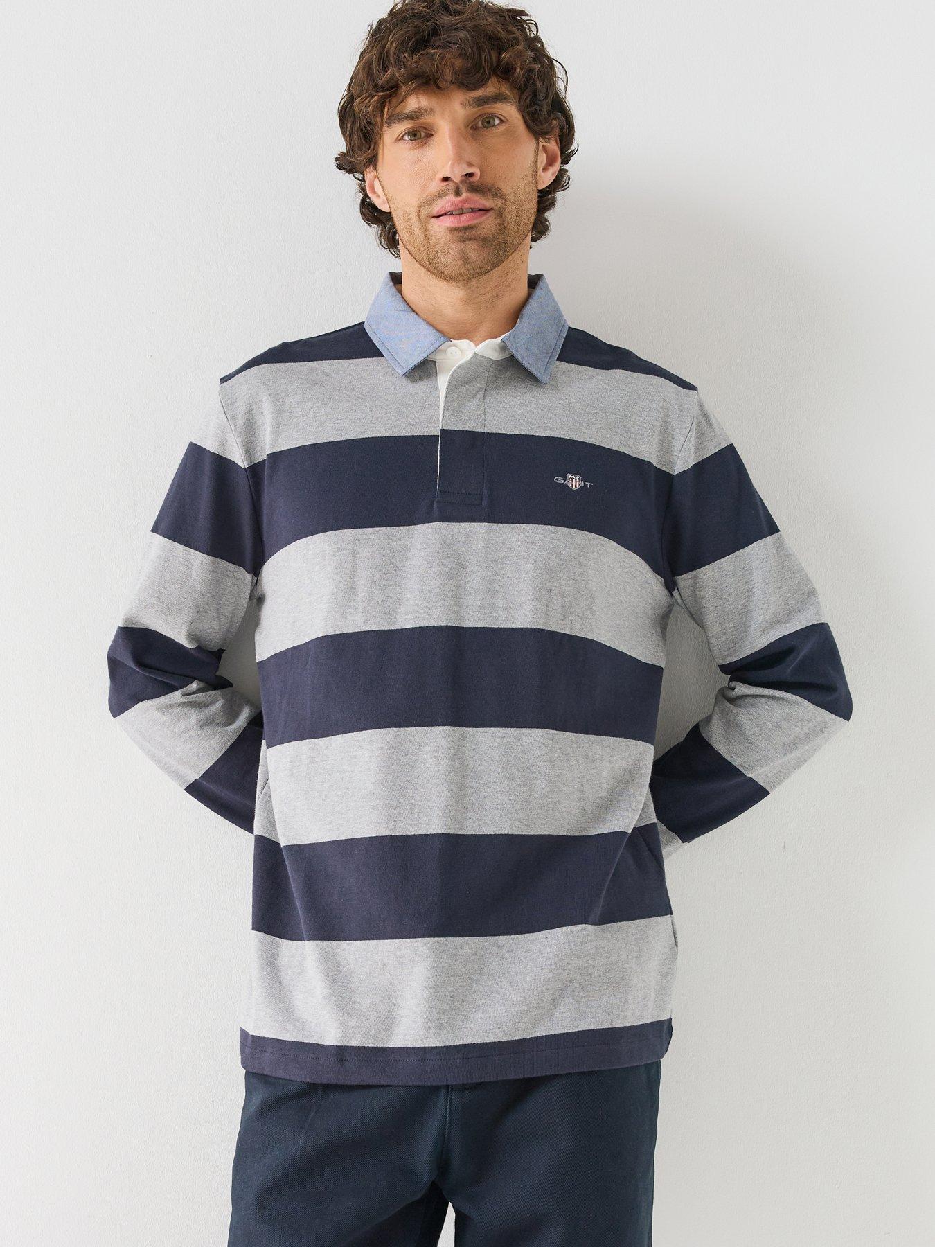 Image 5 of 5 of GANT Mens Classic Heavy Rugger Long Sleeve Polo Shirt - Cream