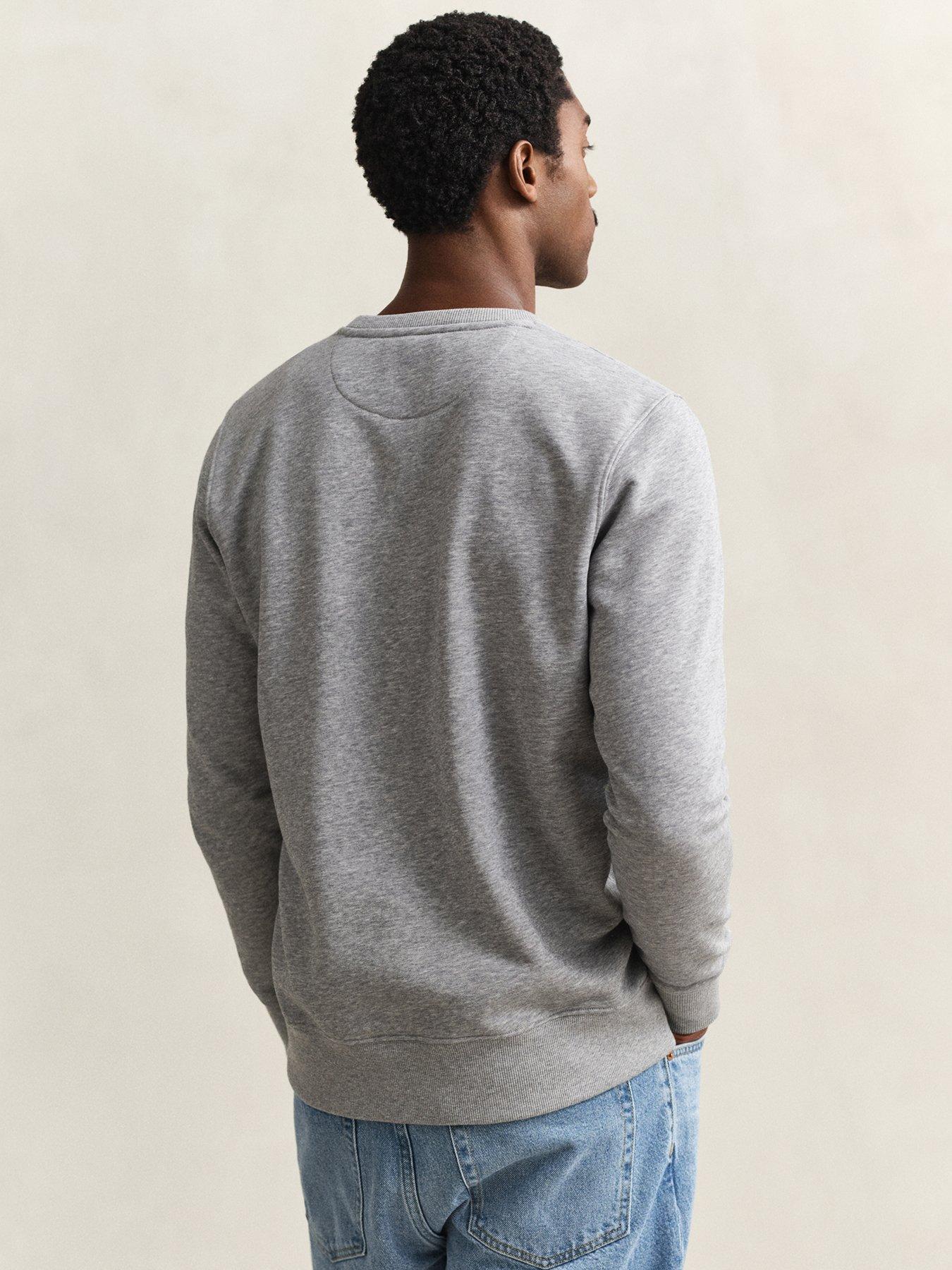 Image 2 of 5 of GANT Gant Regular Fit Shield Crew Neck Sweat - Light Grey