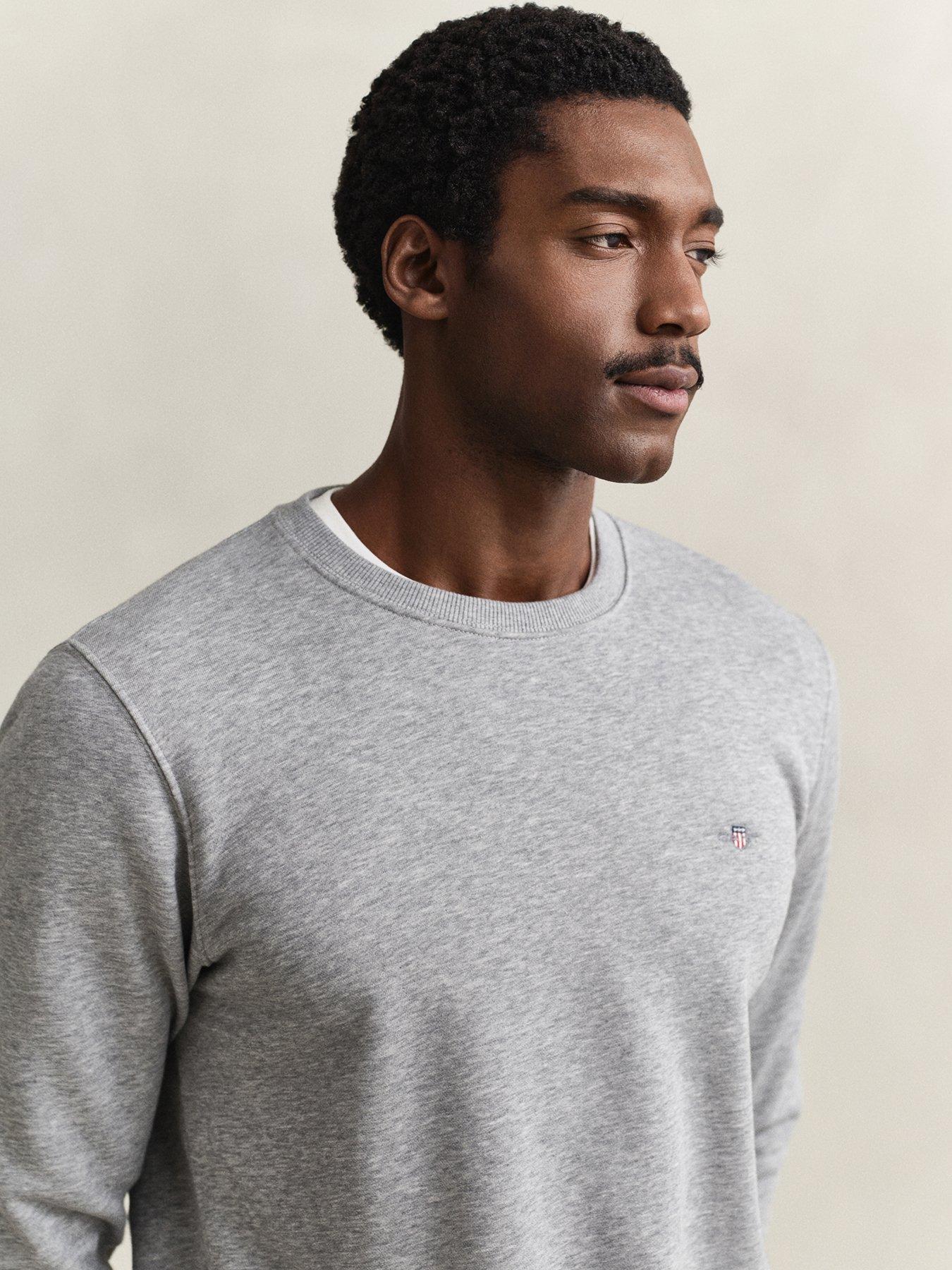 Image 3 of 5 of GANT Gant Regular Fit Shield Crew Neck Sweat - Light Grey