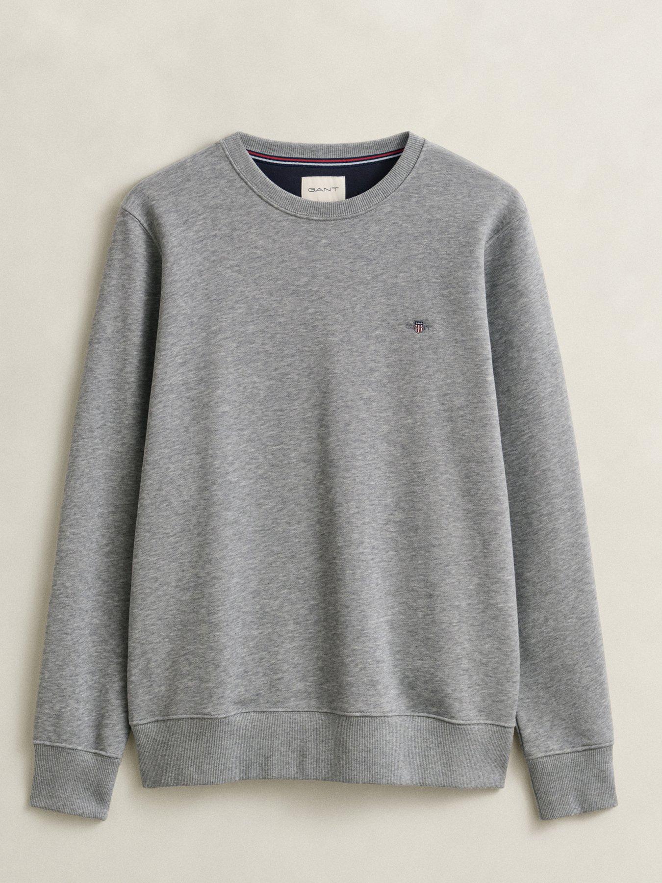 Image 7 of 7 of GANT Mens Shield Regular Fit Sweatshirt - Light Grey