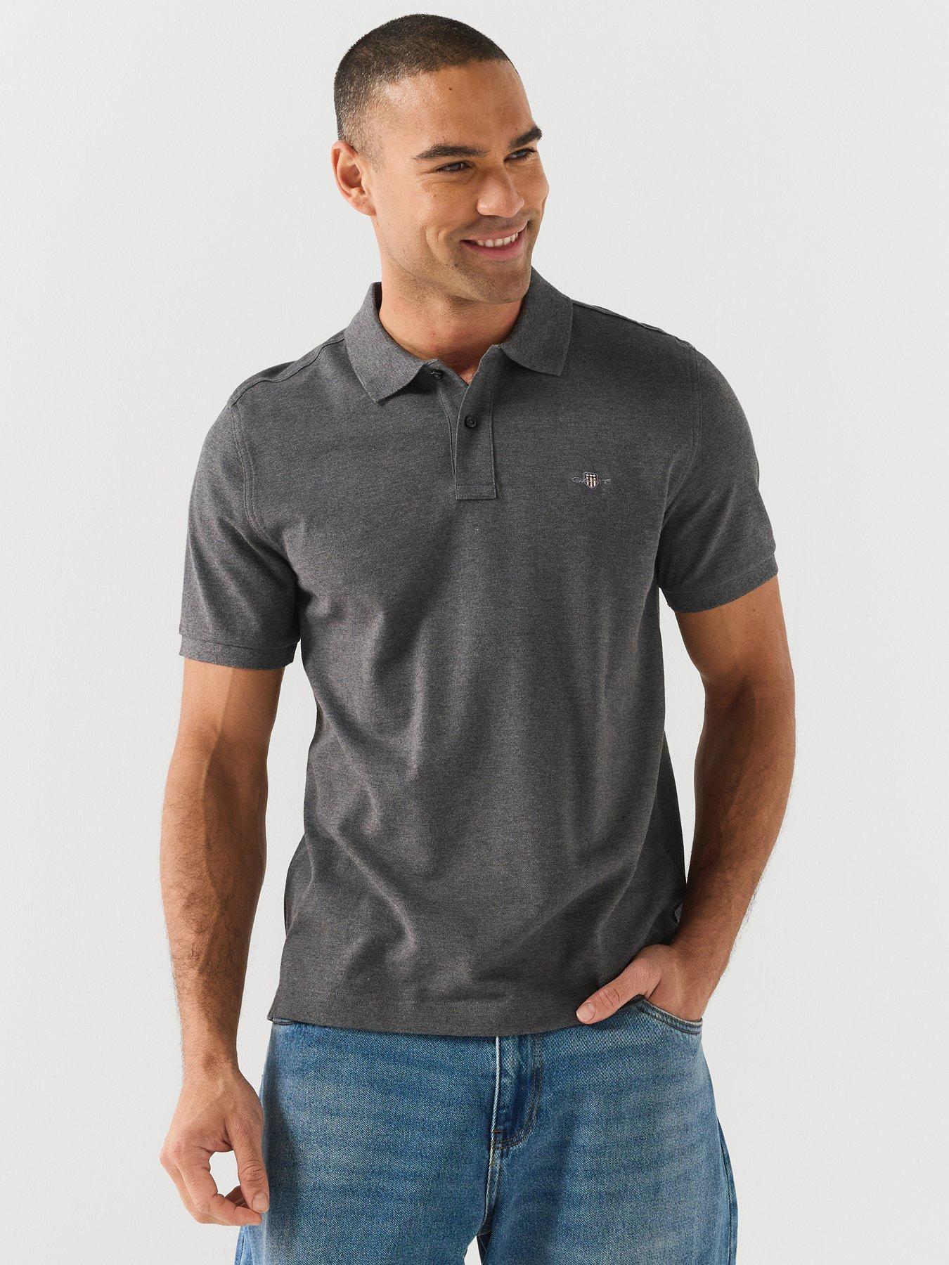 GANT Gant Classic Regular Polo Shirt, Dark Grey, Size M, Men