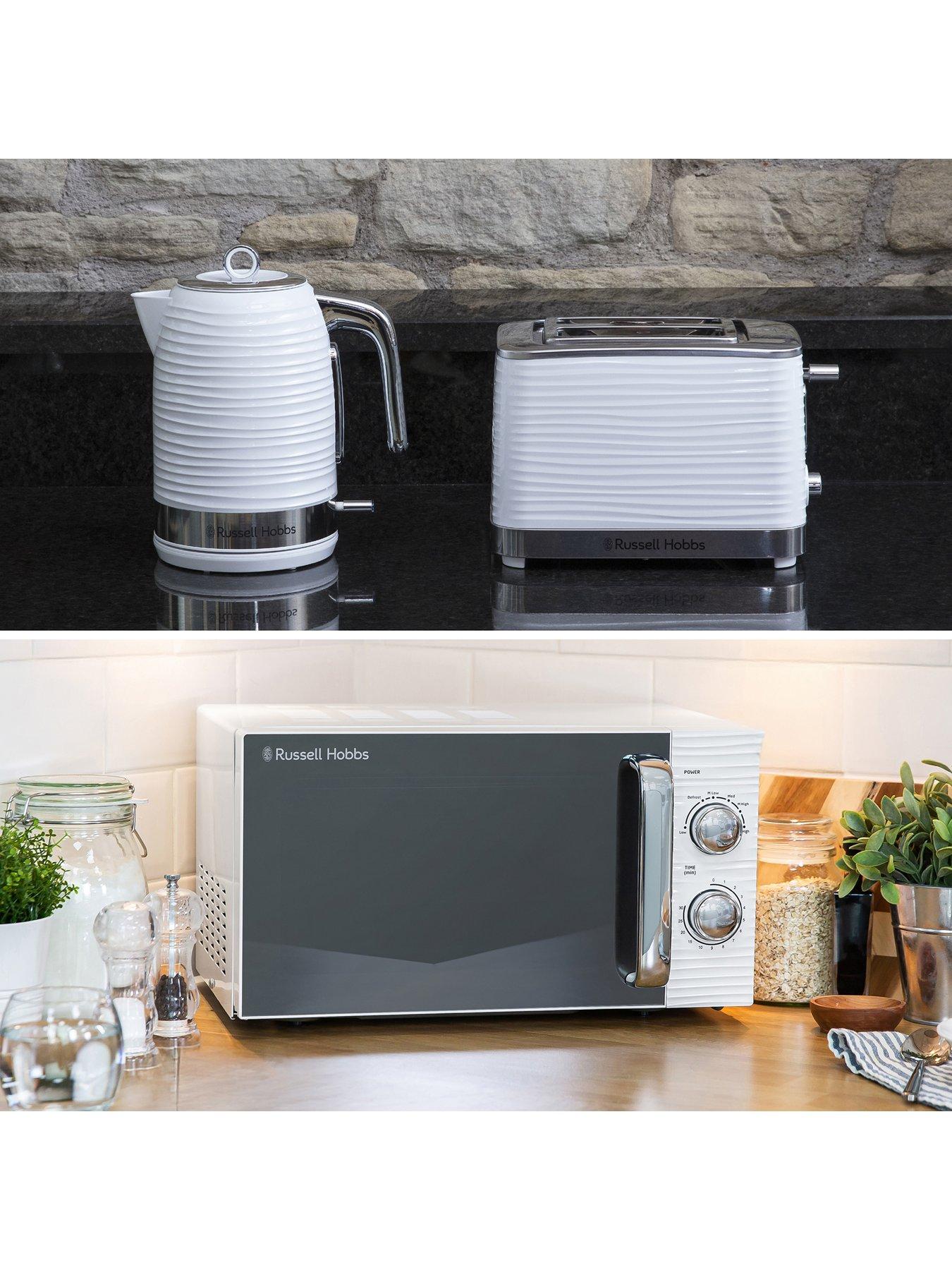Image 6 of 7 of Russell Hobbs White Inspire Bundle - Kettle, 2 Slice Toaster, And Microwave