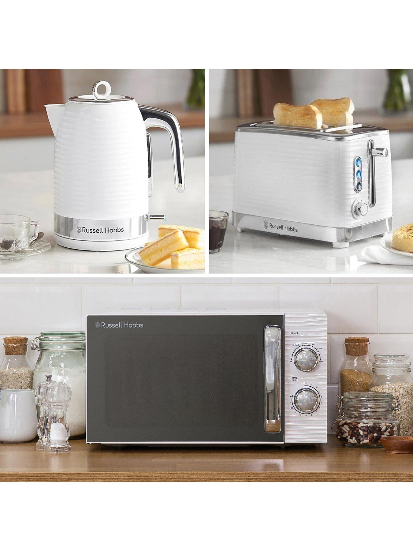 Image 7 of 7 of Russell Hobbs White Inspire Bundle - Kettle, 2 Slice Toaster, And Microwave