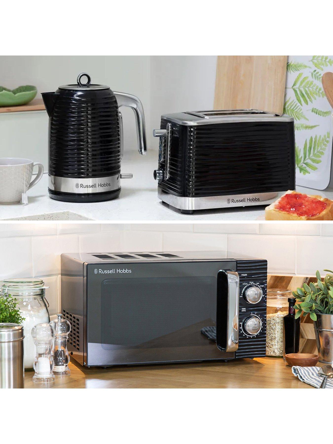 Image 6 of 7 of Russell Hobbs Black Inspire Bundle - Kettle, 2 Slice Toaster, And Microwave