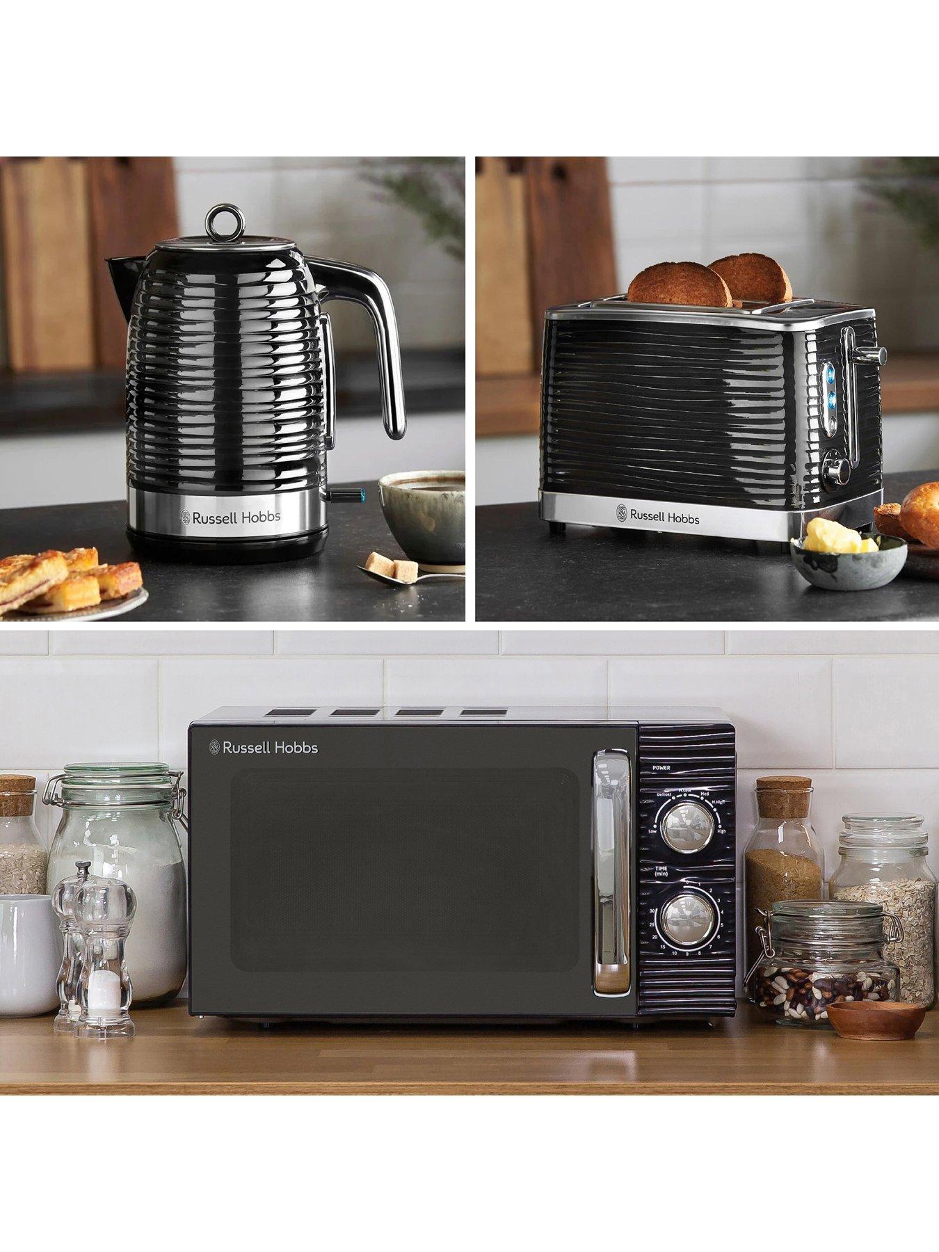 Image 7 of 7 of Russell Hobbs Black Inspire Bundle - Kettle, 2 Slice Toaster, And Microwave