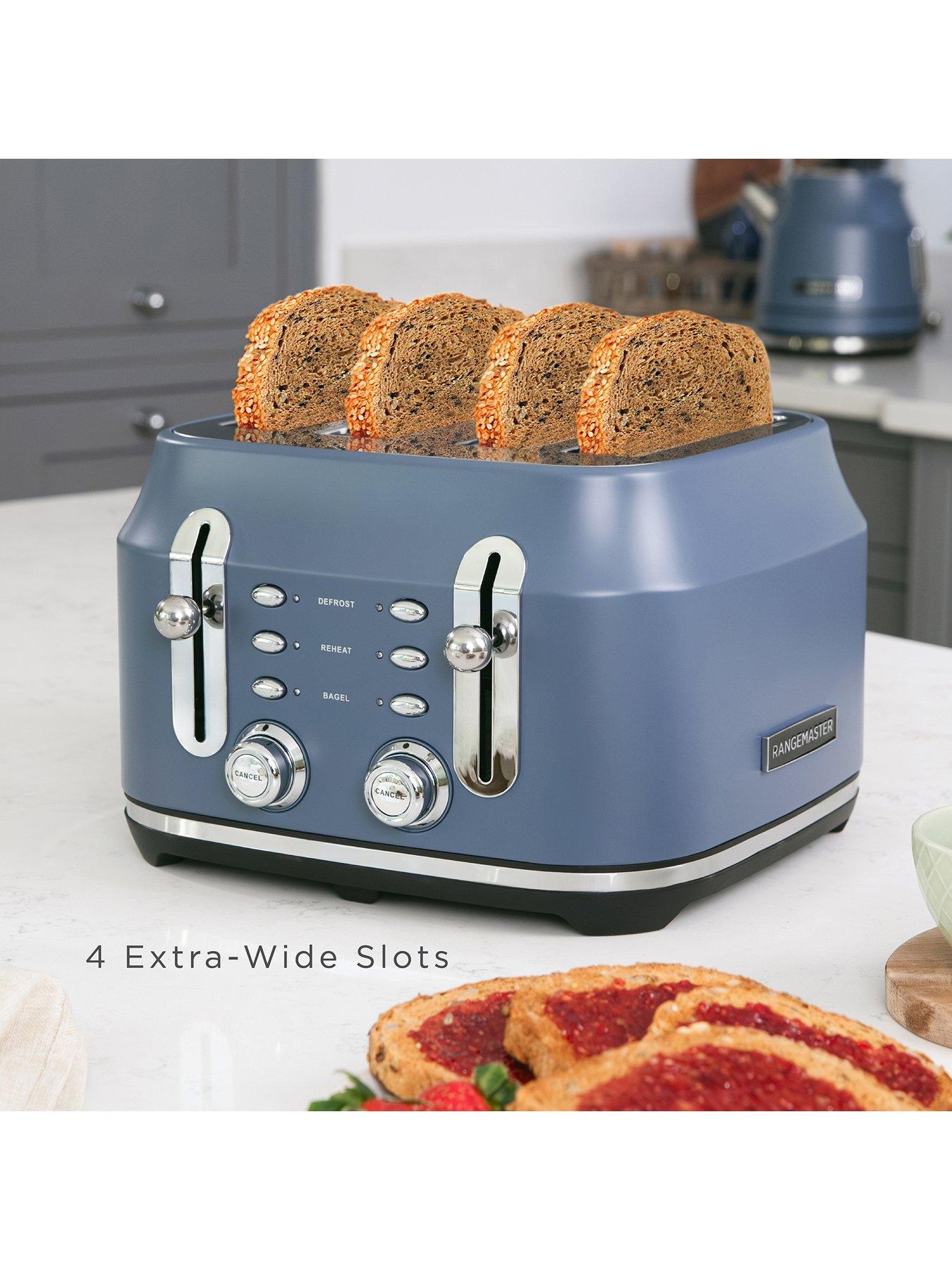 Image 4 of 7 of Rangemaster Classic Collection 4 Slice Stone Blue Toaster