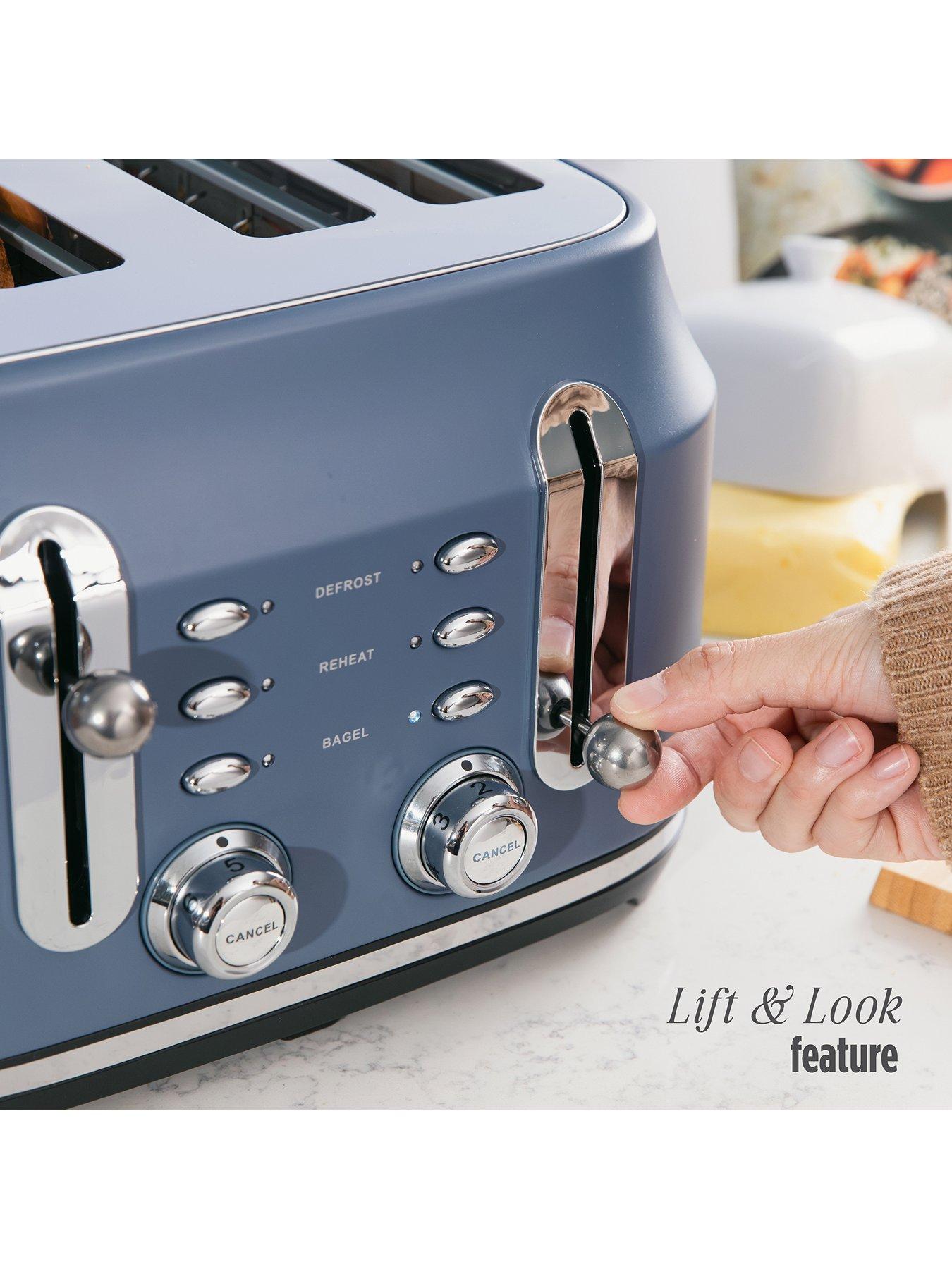 Image 6 of 7 of Rangemaster Classic Collection 4 Slice Stone Blue Toaster