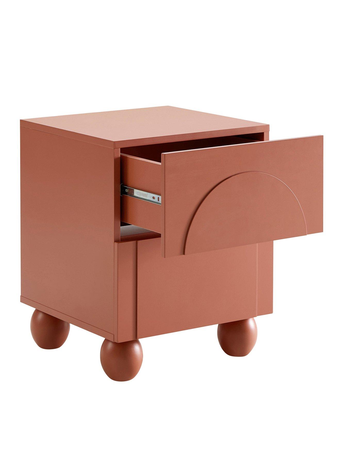 Image 5 of 7 of Dusk Rachel Arch Front 2 Drawer Bedside Table - Terracotta