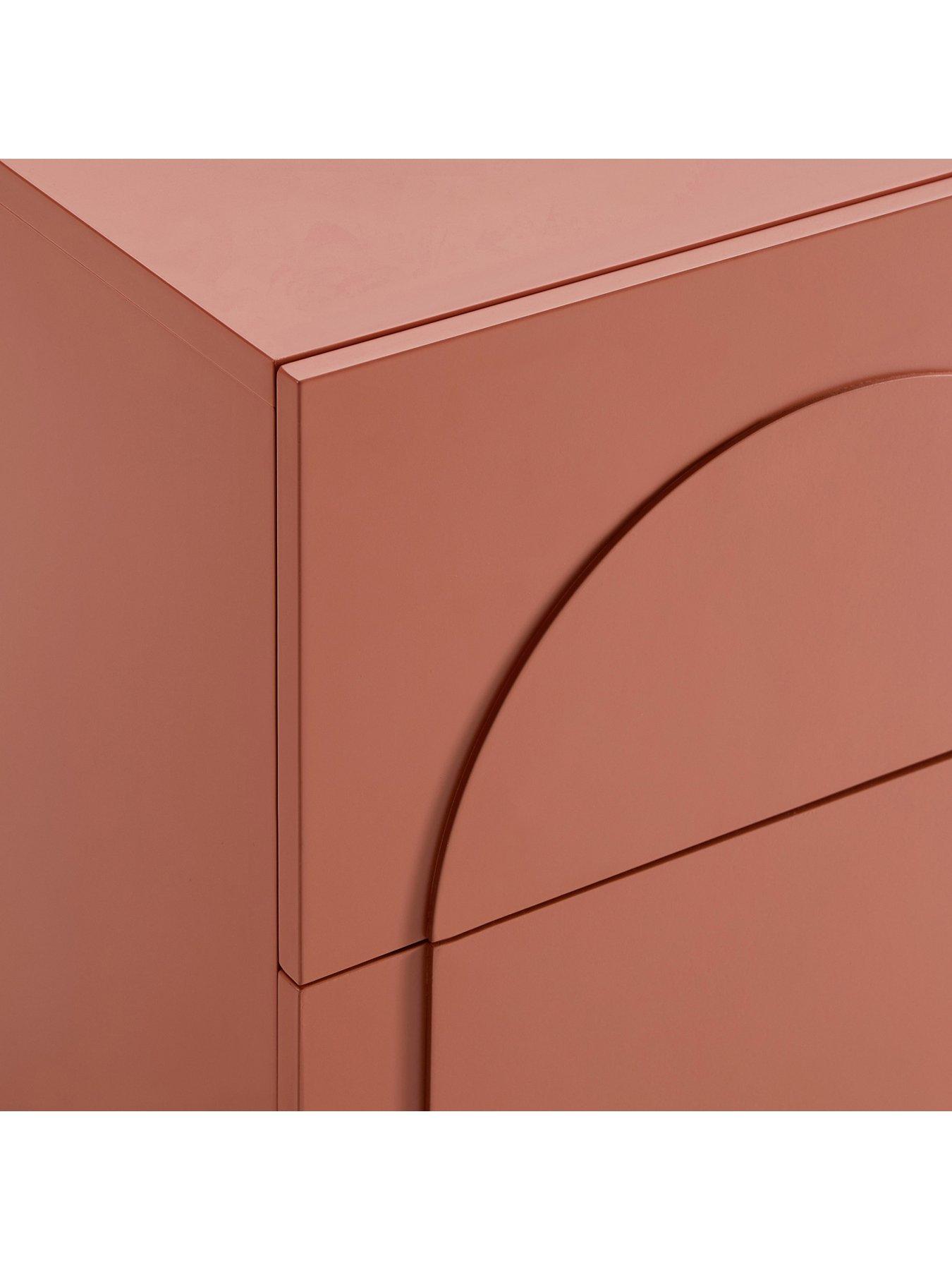 Image 7 of 7 of Dusk Rachel Arch Front 2 Drawer Bedside Table - Terracotta