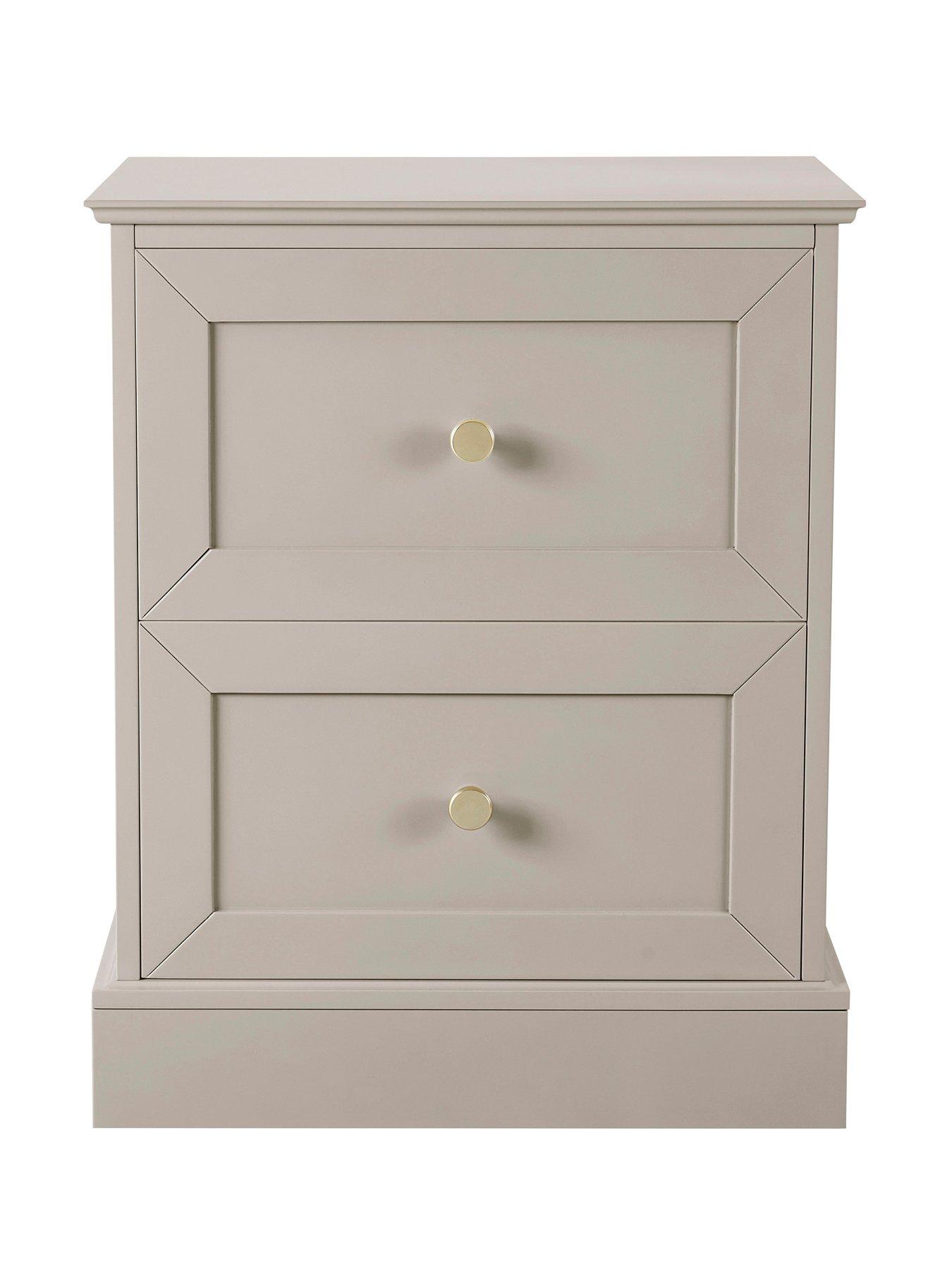 Image 3 of 7 of Dusk Ruby 2 Drawer Bedside Table - Taupe