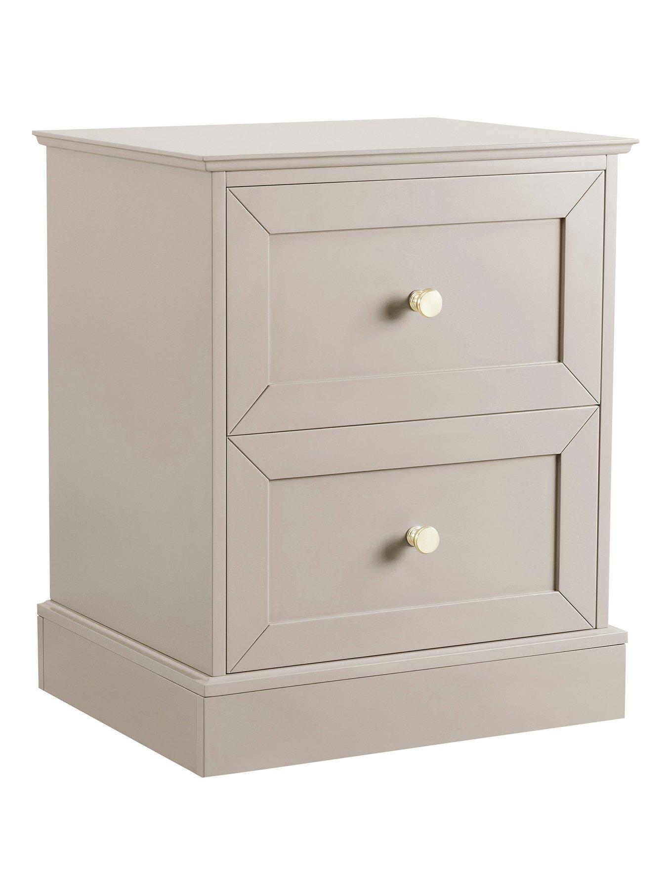 Image 4 of 7 of Dusk Ruby 2 Drawer Bedside Table - Taupe