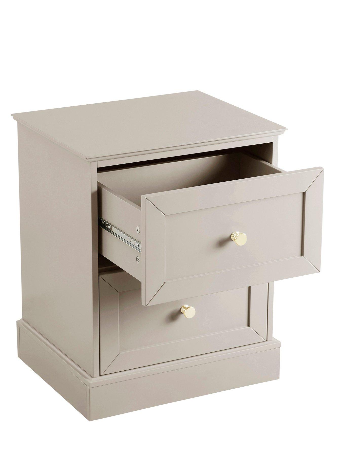 Image 5 of 7 of Dusk Ruby 2 Drawer Bedside Table - Taupe
