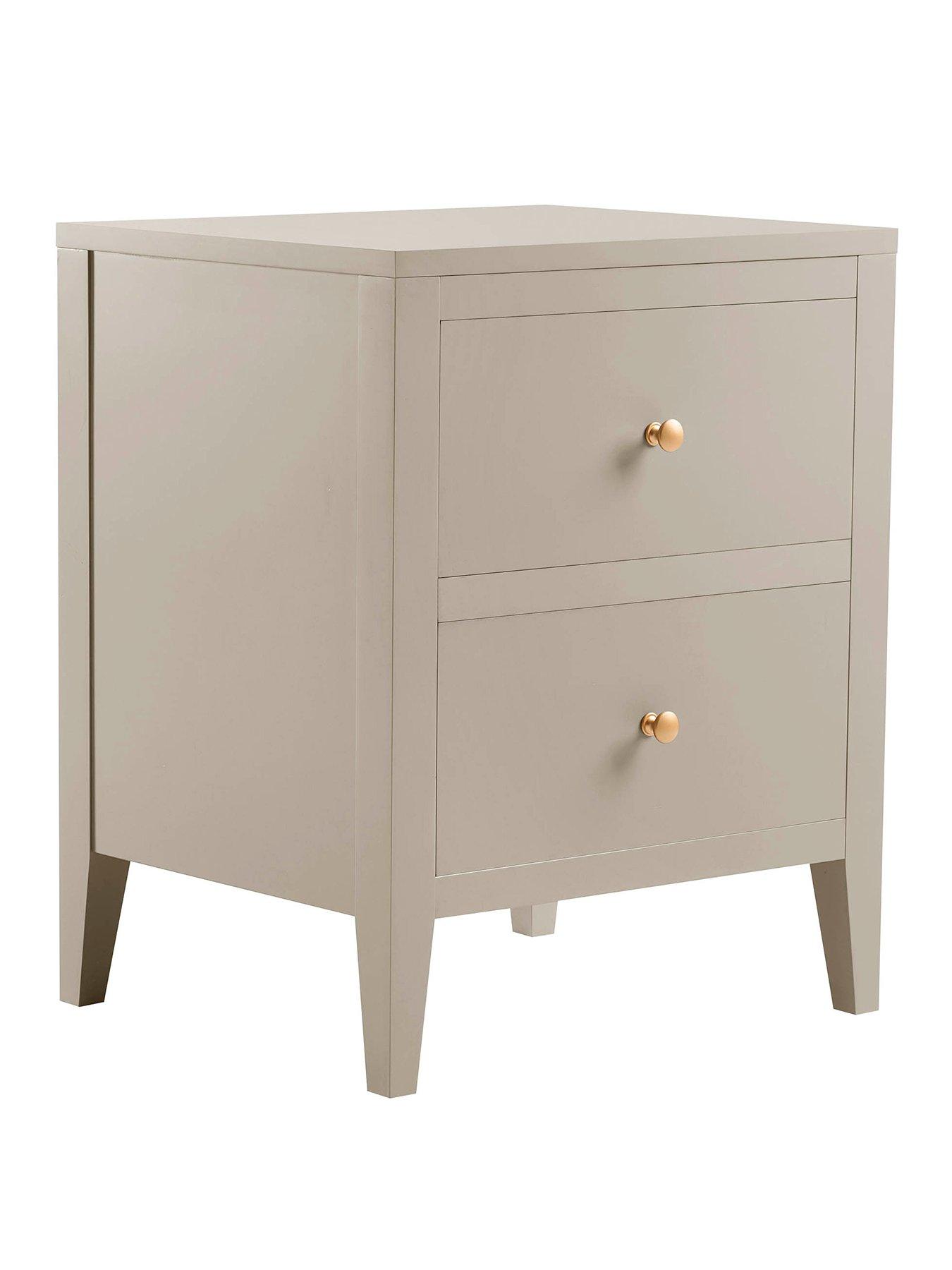 Image 2 of 7 of Dusk Poppy 2 Drawer Bedside Table - Taupe