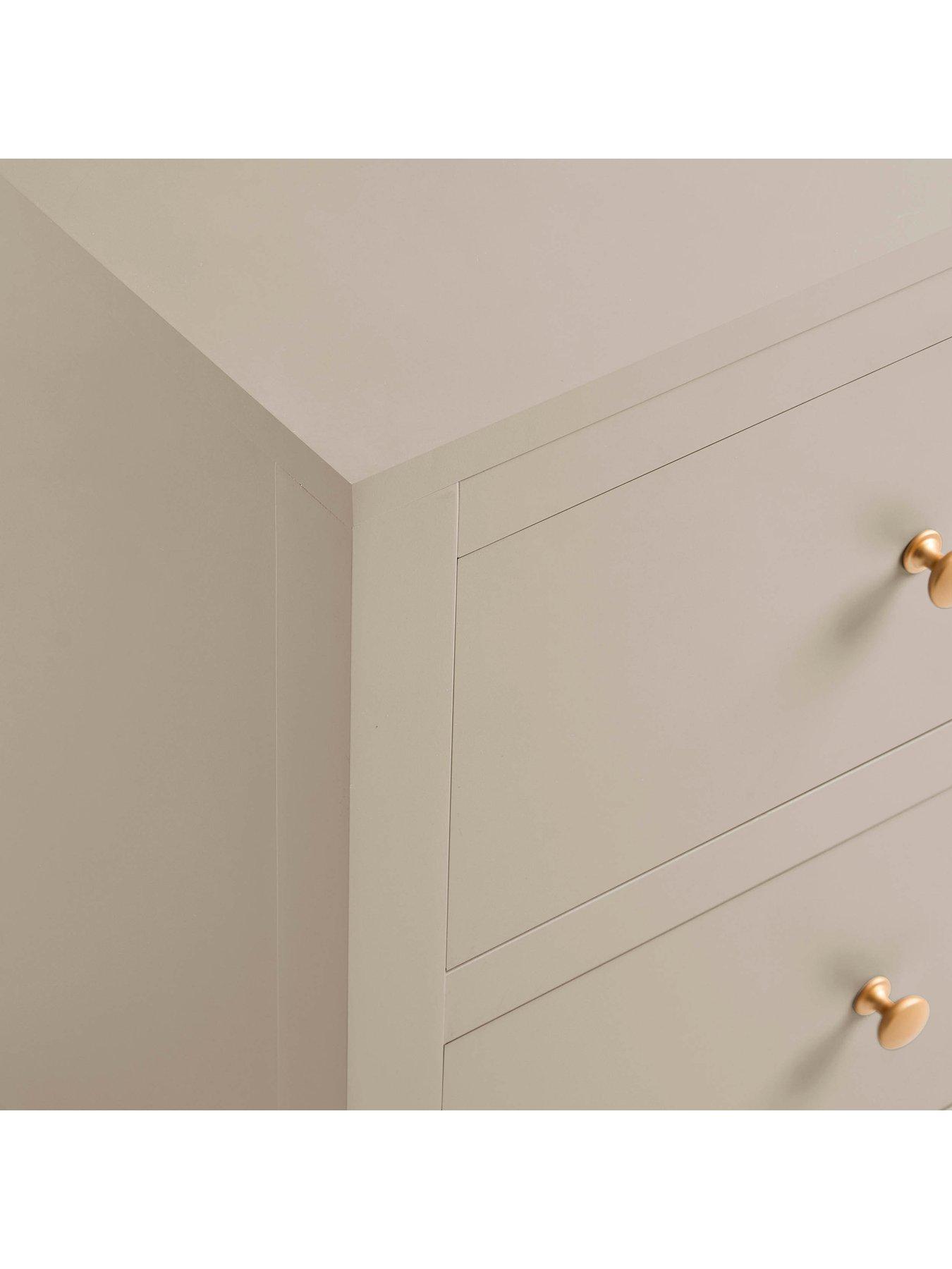 Image 4 of 7 of Dusk Poppy 2 Drawer Bedside Table - Taupe