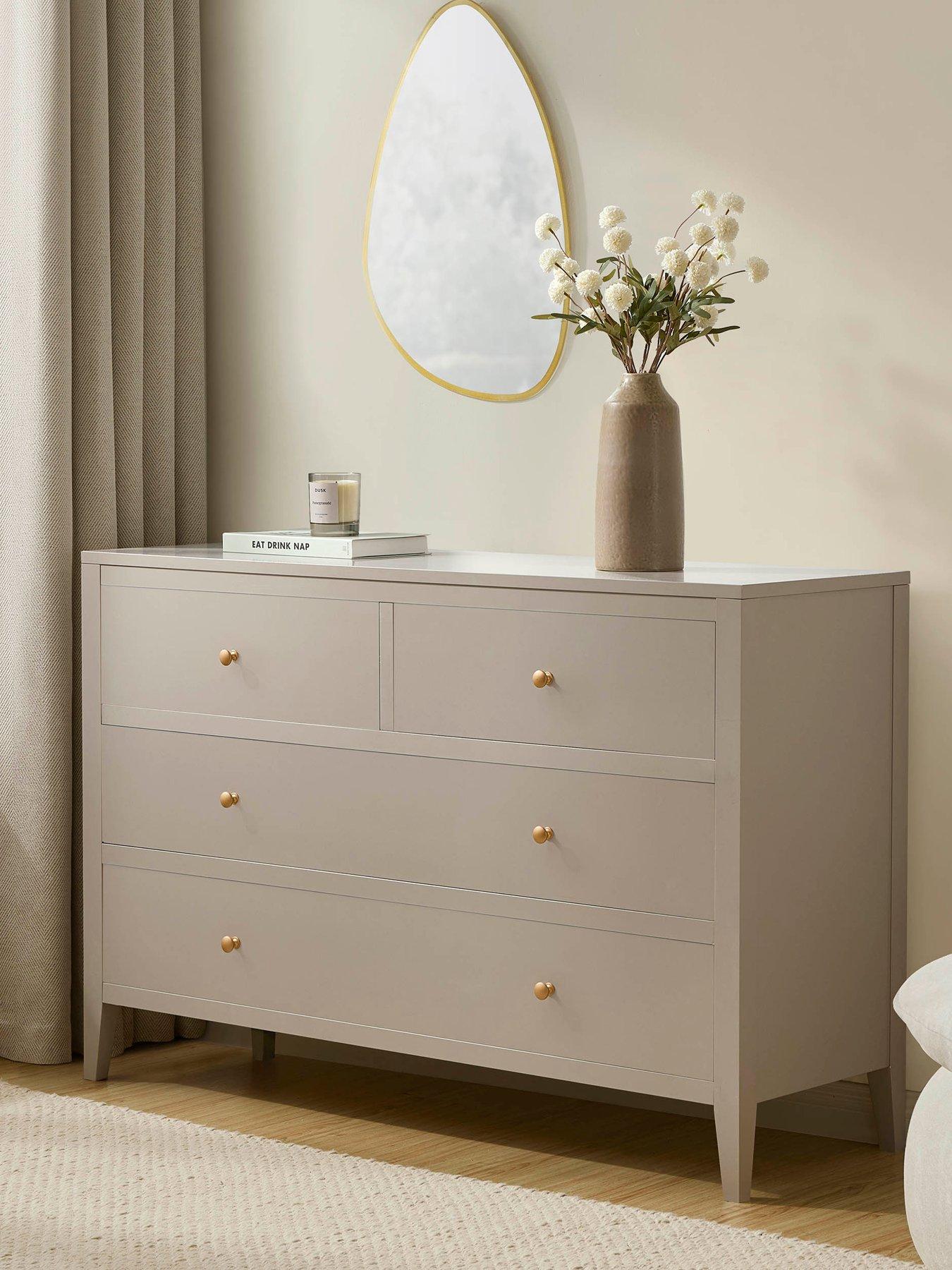 Image 1 of 5 of Dusk Poppy 4 Drawer Chest - Taupe