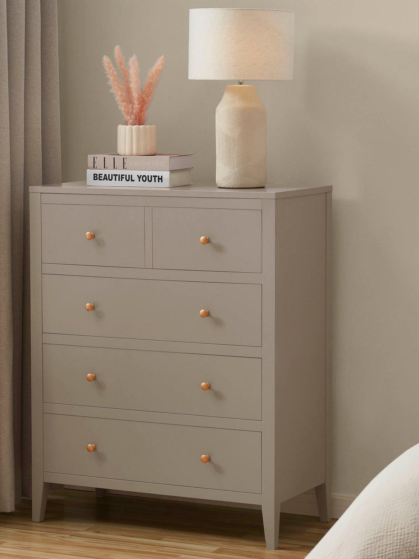 Image 1 of 5 of Dusk Poppy 5 Drawer Chest - Taupe