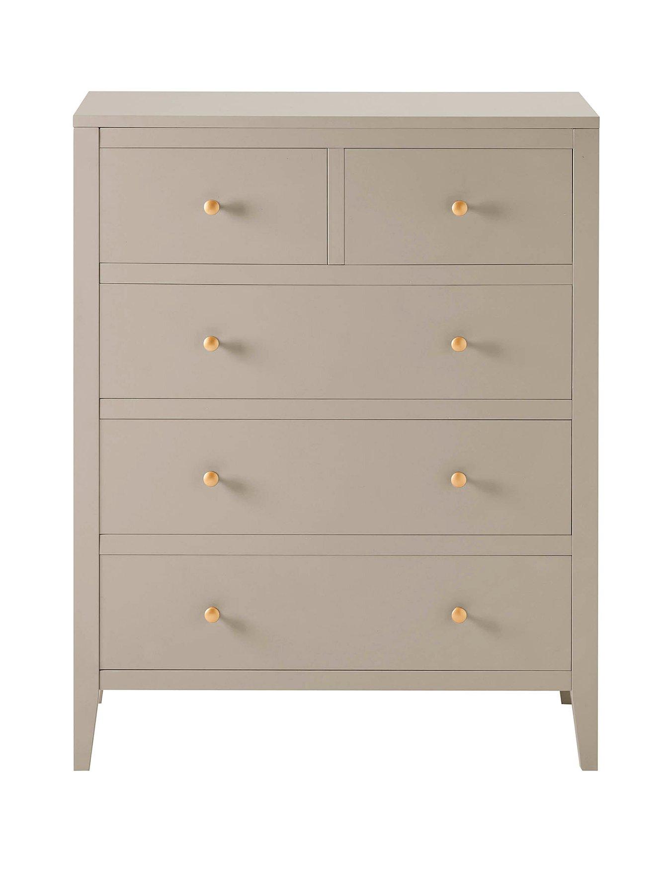 Image 2 of 5 of Dusk Poppy 5 Drawer Chest - Taupe