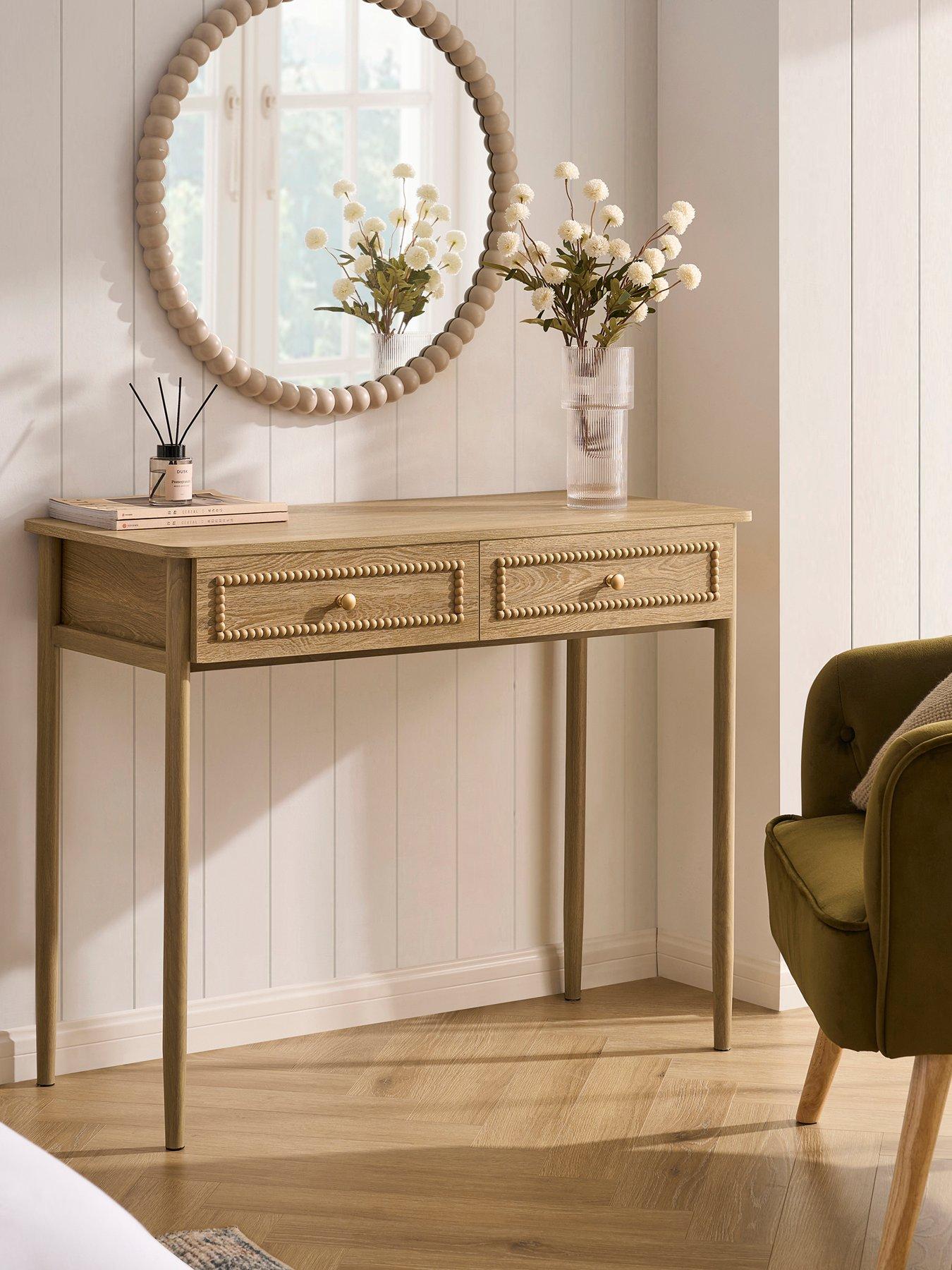 Image 1 of 6 of Dusk Posy Bobbin Dressing Table - Light Wood