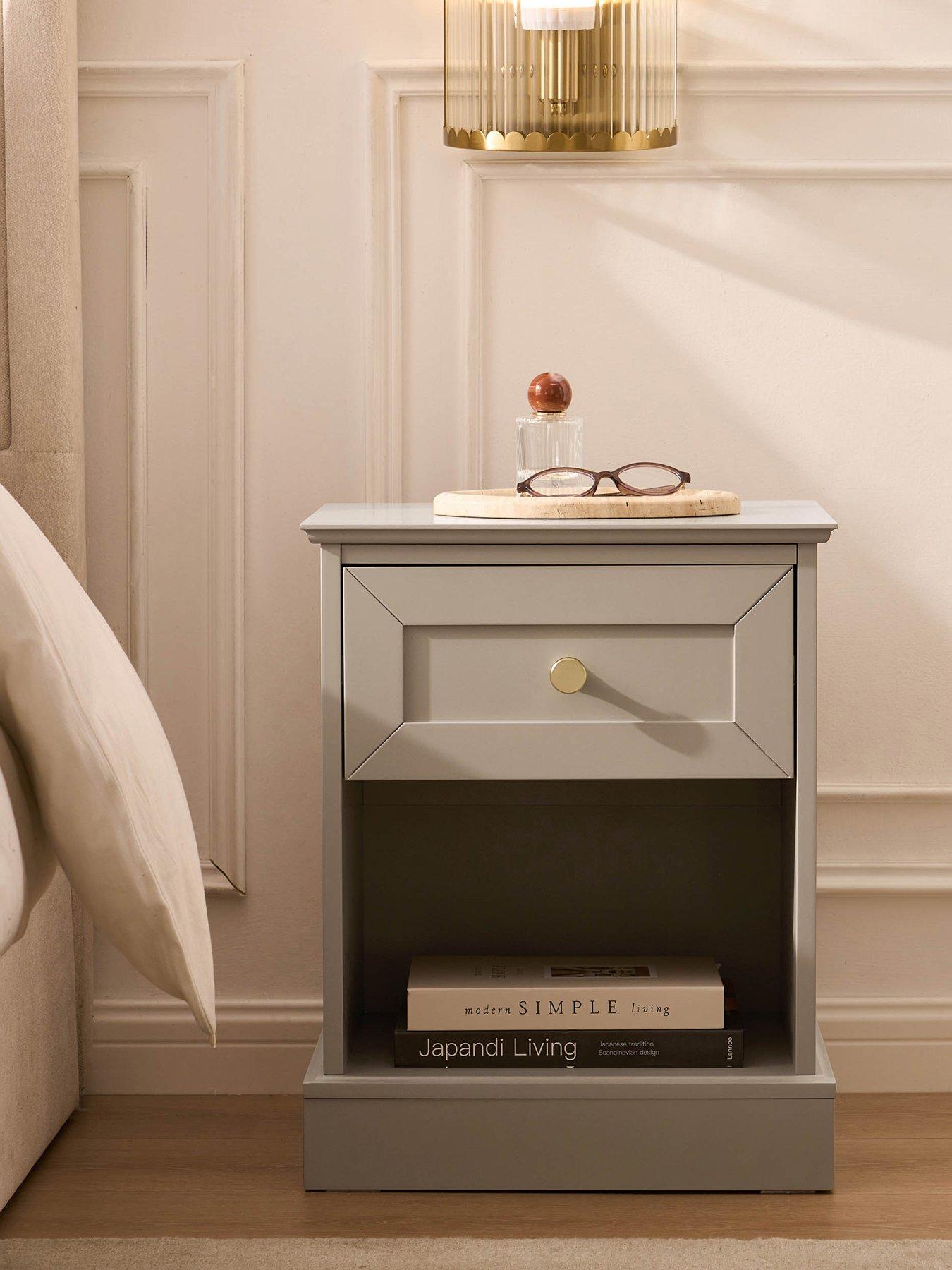 Image 1 of 7 of Dusk Ruby 1 Drawer Nightstand - Taupe