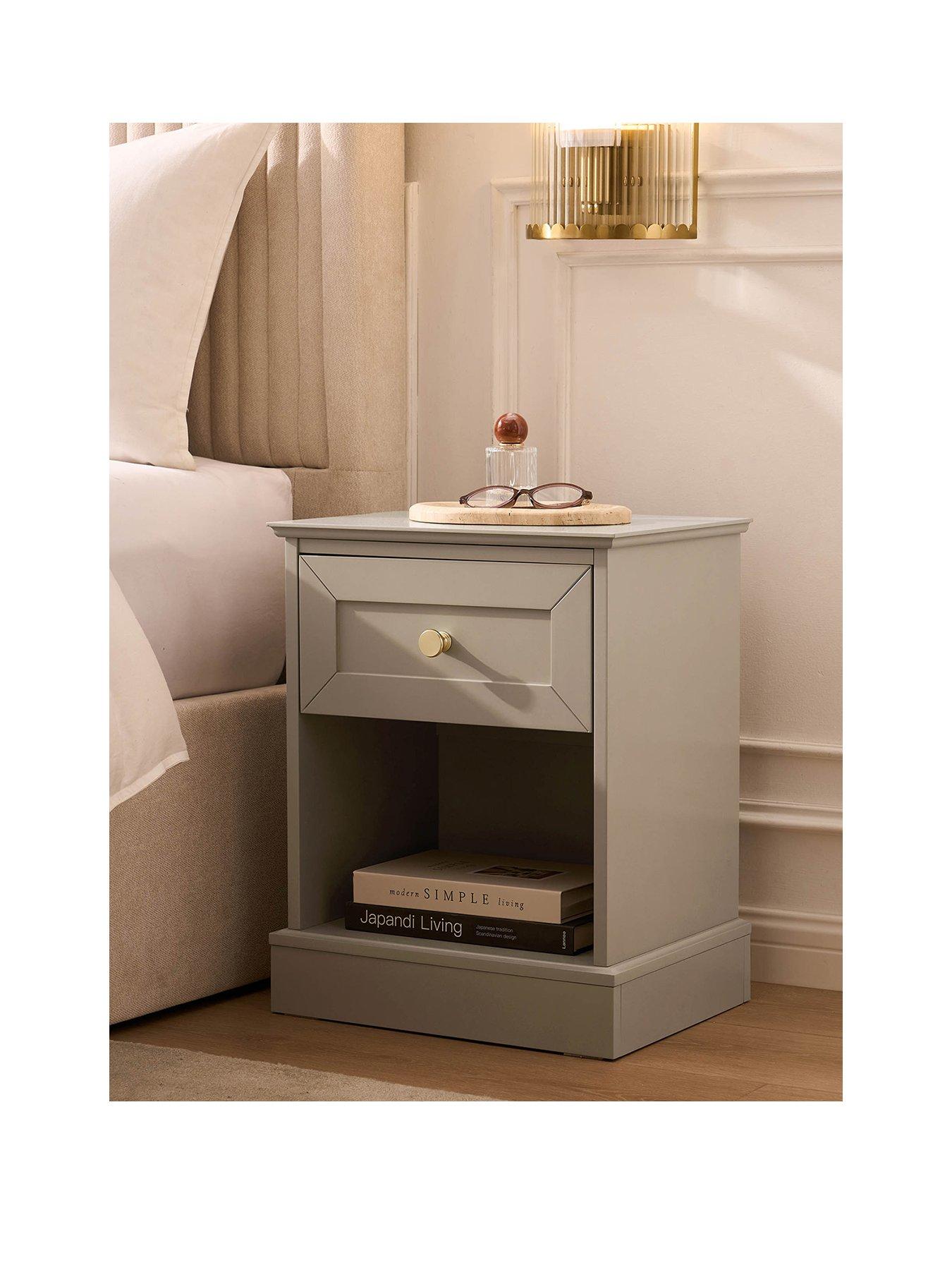 Image 2 of 7 of Dusk Ruby 1 Drawer Nightstand - Taupe