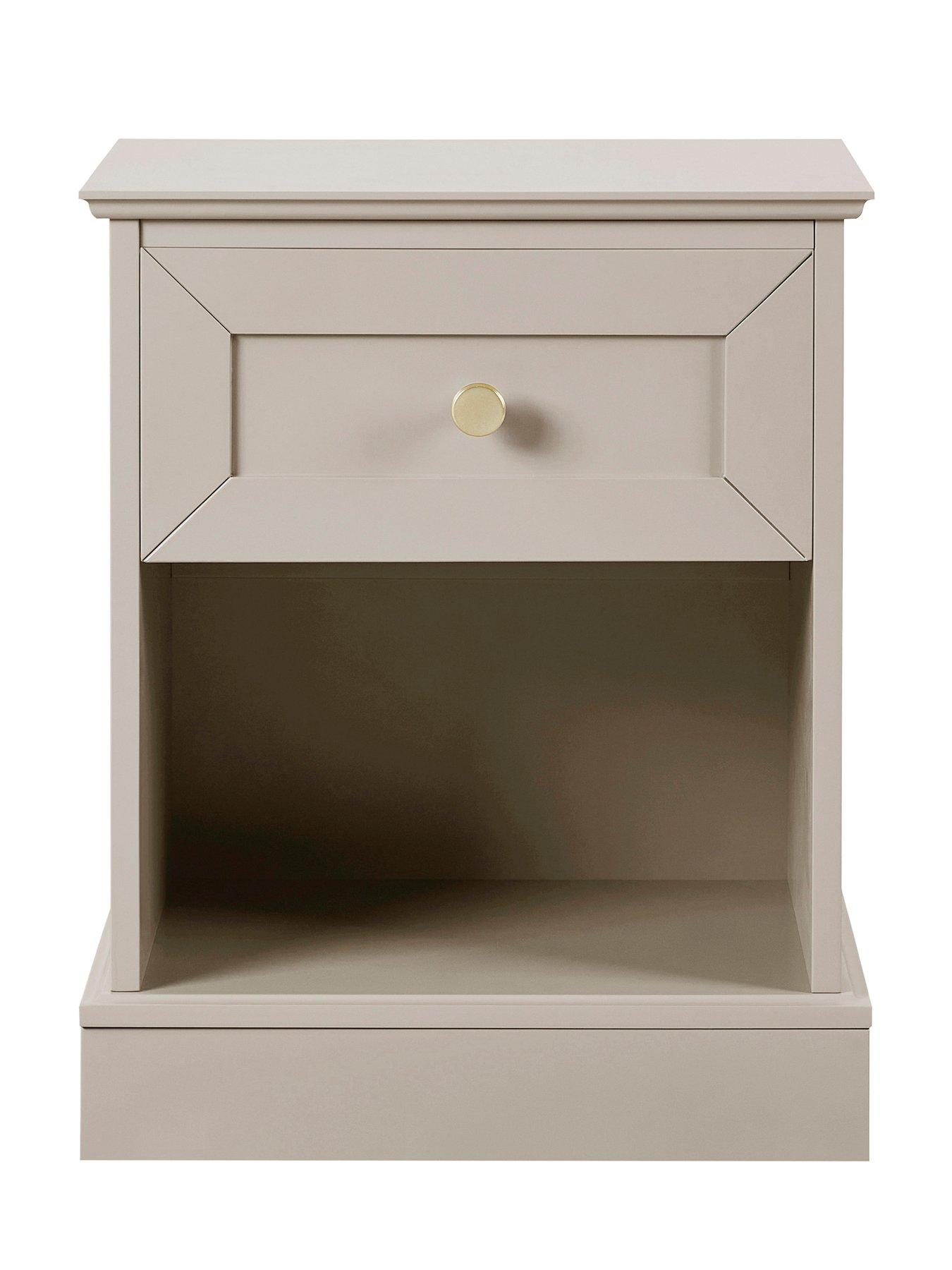 Image 3 of 7 of Dusk Ruby 1 Drawer Nightstand - Taupe