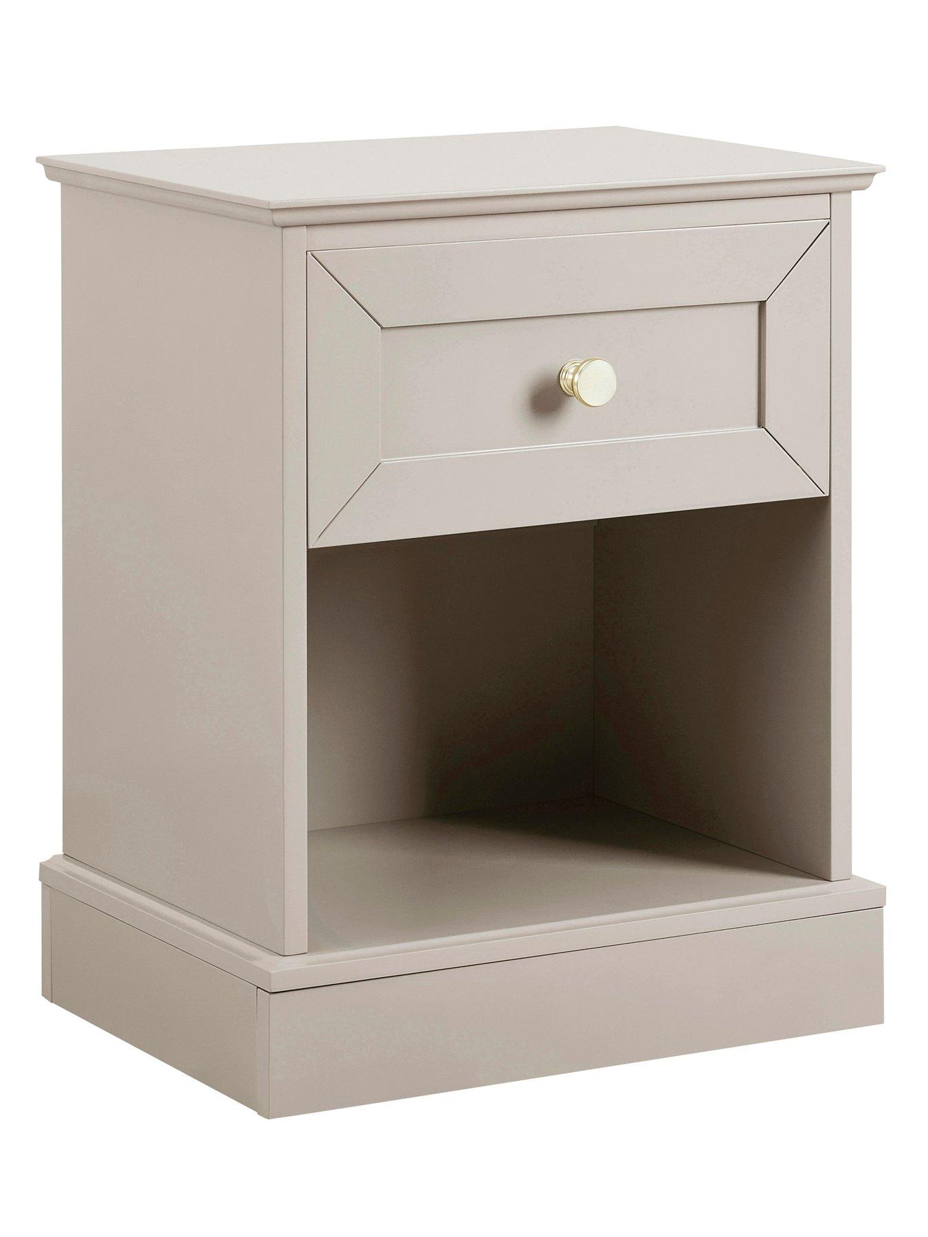 Image 4 of 7 of Dusk Ruby 1 Drawer Nightstand - Taupe