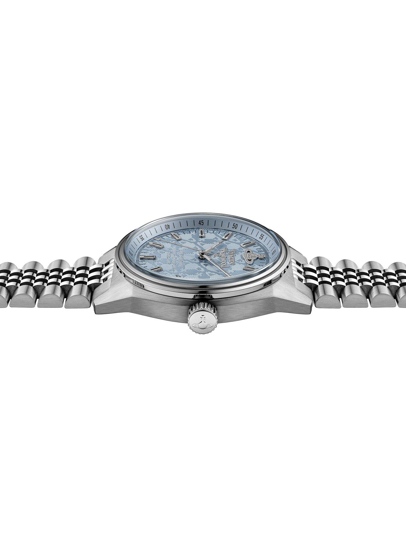 Image 4 of 5 of Vivienne Westwood Unisex Sydenham Light Blue Dial Stainless Steel Bracelet Watch - Blue