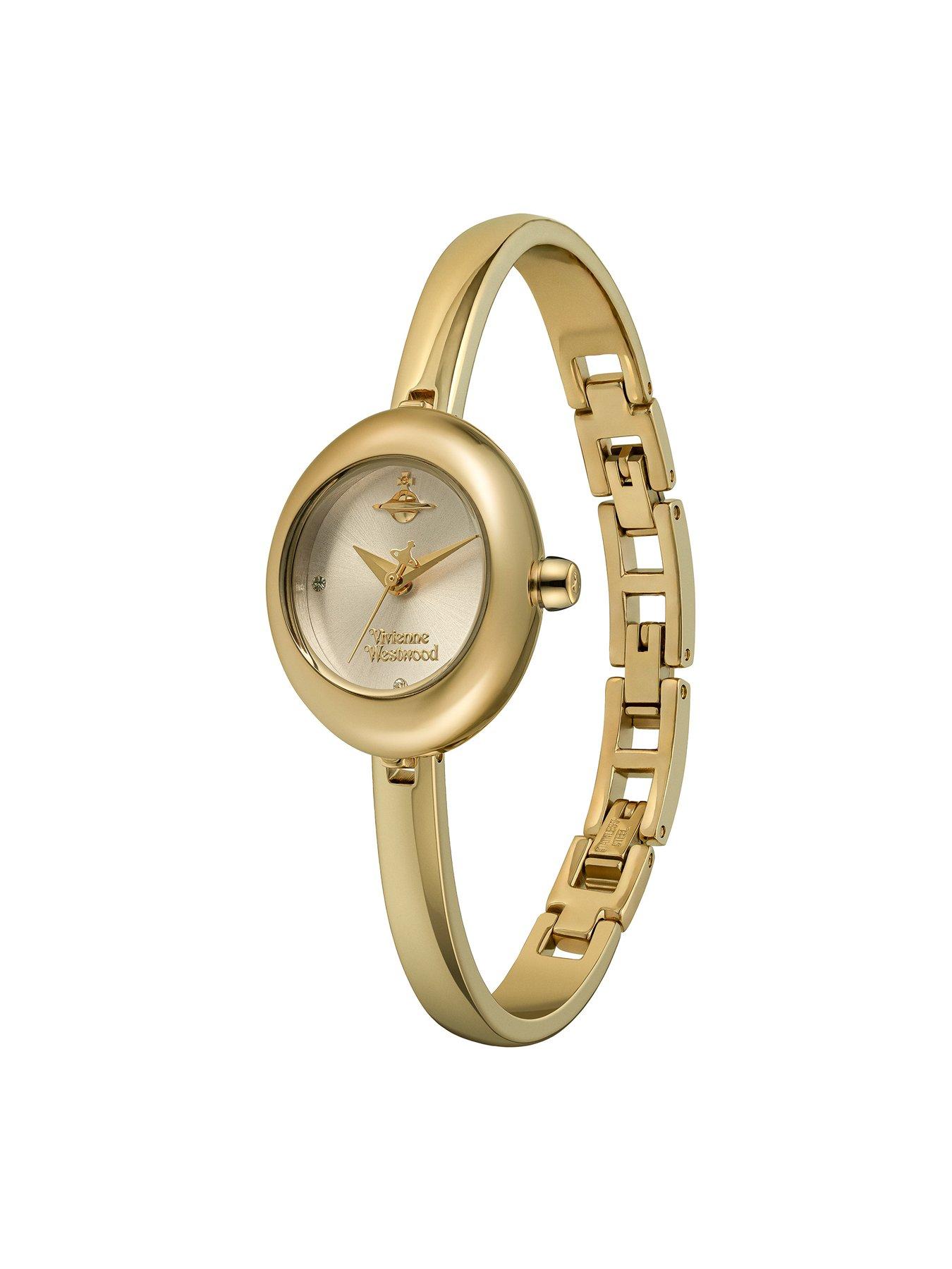 Image 2 of 5 of Vivienne Westwood Womens Vivienne Westwood Audley Orb Bangle Quartz Watch - Gold