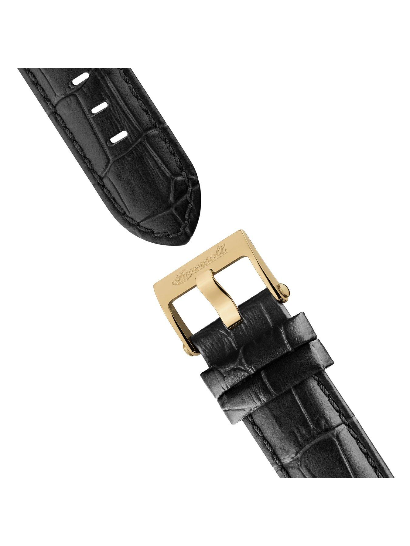 Image 5 of 6 of Ingersoll 1892 The Tenessee Automatic Mens Watch with Gold Dial and Black Leather Strap - I13106