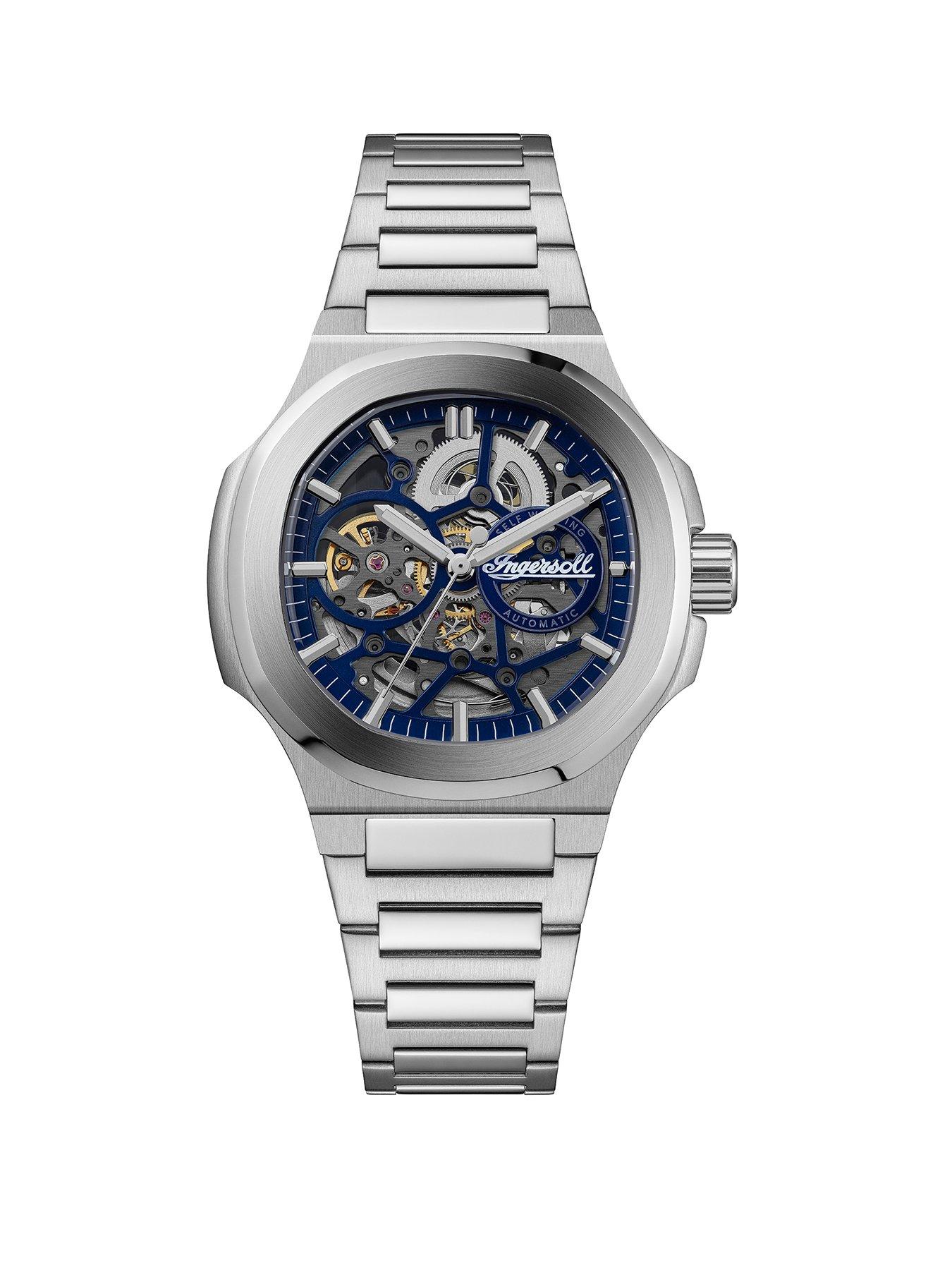Image 1 of 6 of Ingersoll 1892 Mens The Frame Skeleton Dial Automatic Watch - Blue