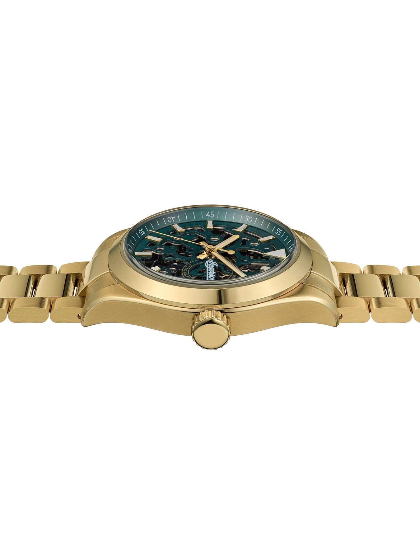 Image 3 of 6 of Ingersoll Mens 1892 The Deck Skeleton Dial Automatic Watch - Green