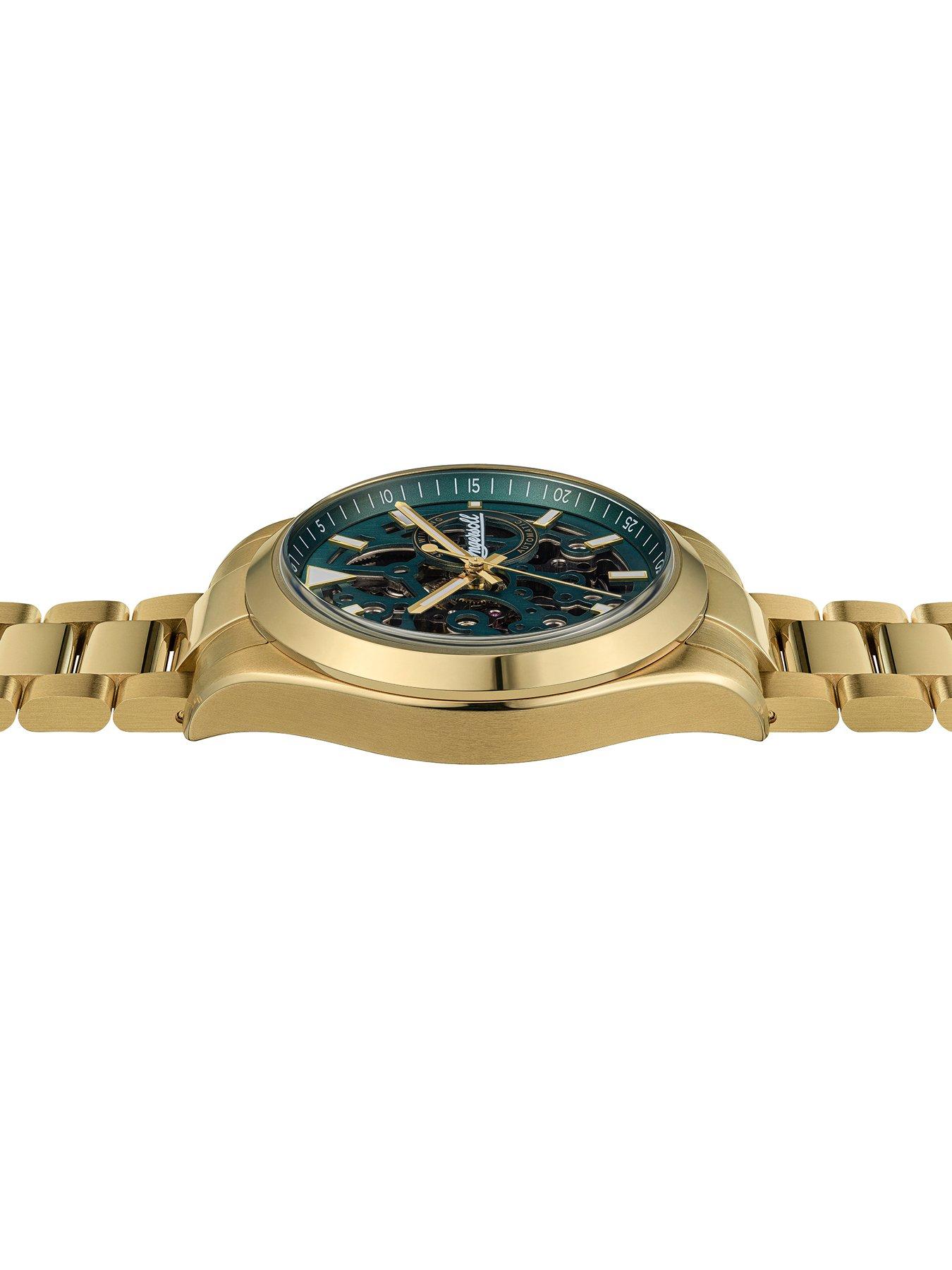 Image 4 of 6 of Ingersoll Mens 1892 The Deck Skeleton Dial Automatic Watch - Green