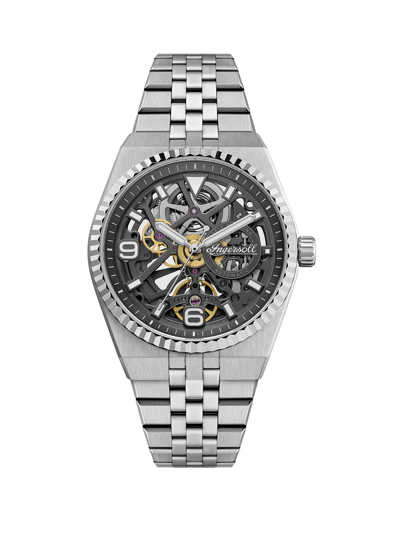 Image 1 of 6 of Ingersoll Mens The Landing Skeleton Dial Automatic Watch - Grey