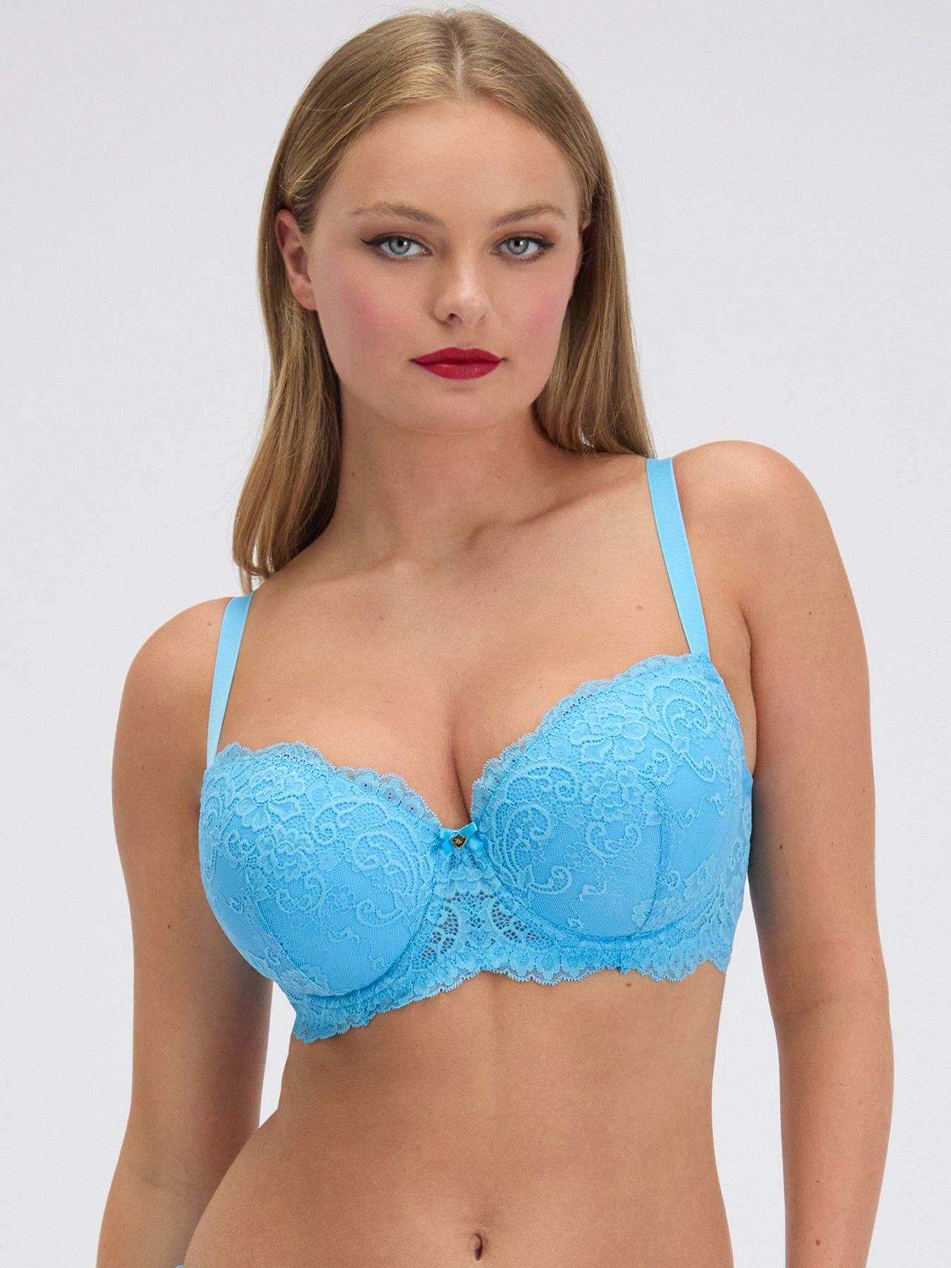 Image 1 of 6 of Boux Avenue Emma Balconette Bra - Cyan