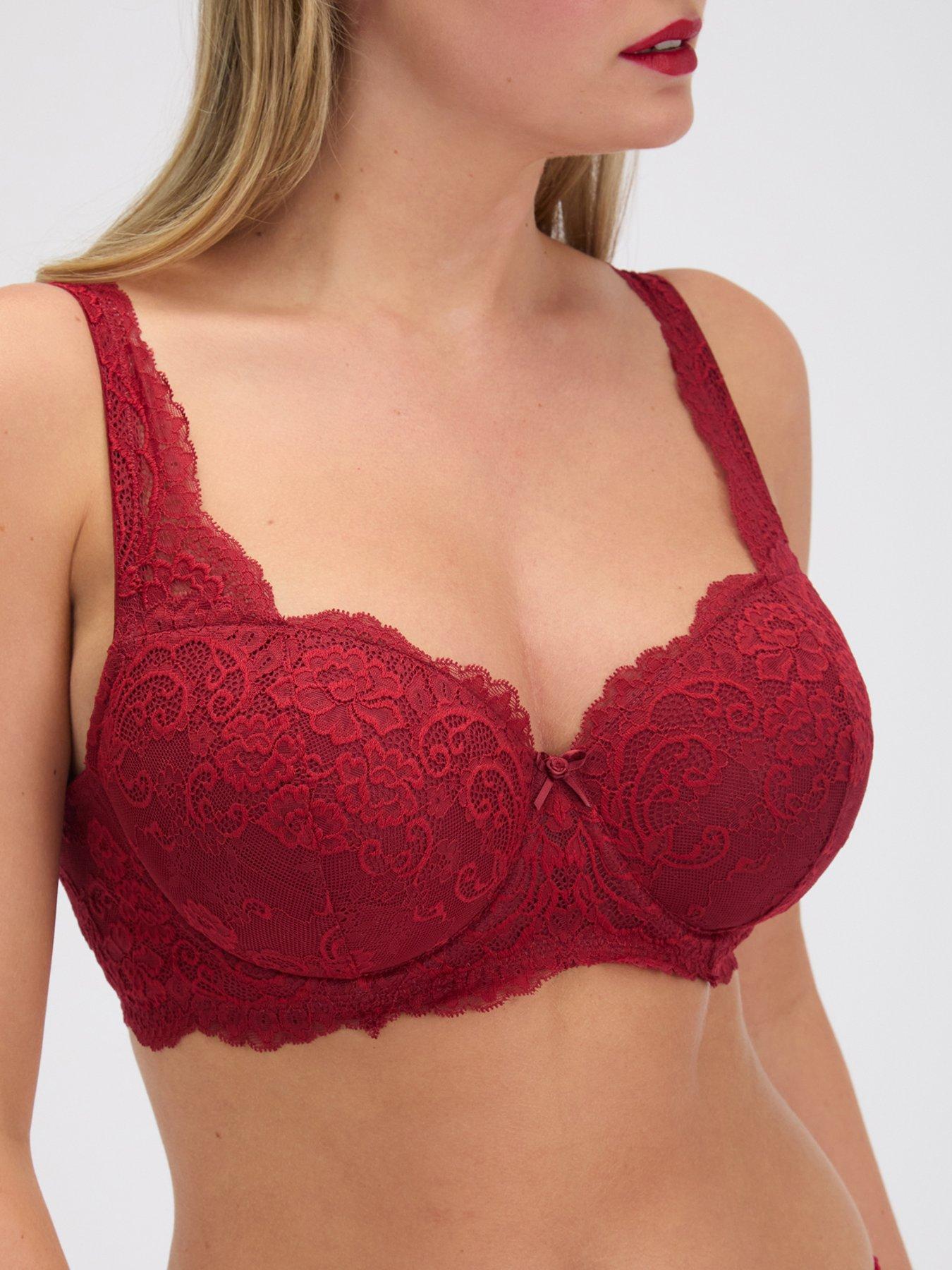 Image 6 of 6 of Boux Avenue Emma-rose Lace Balconette Bra - Red