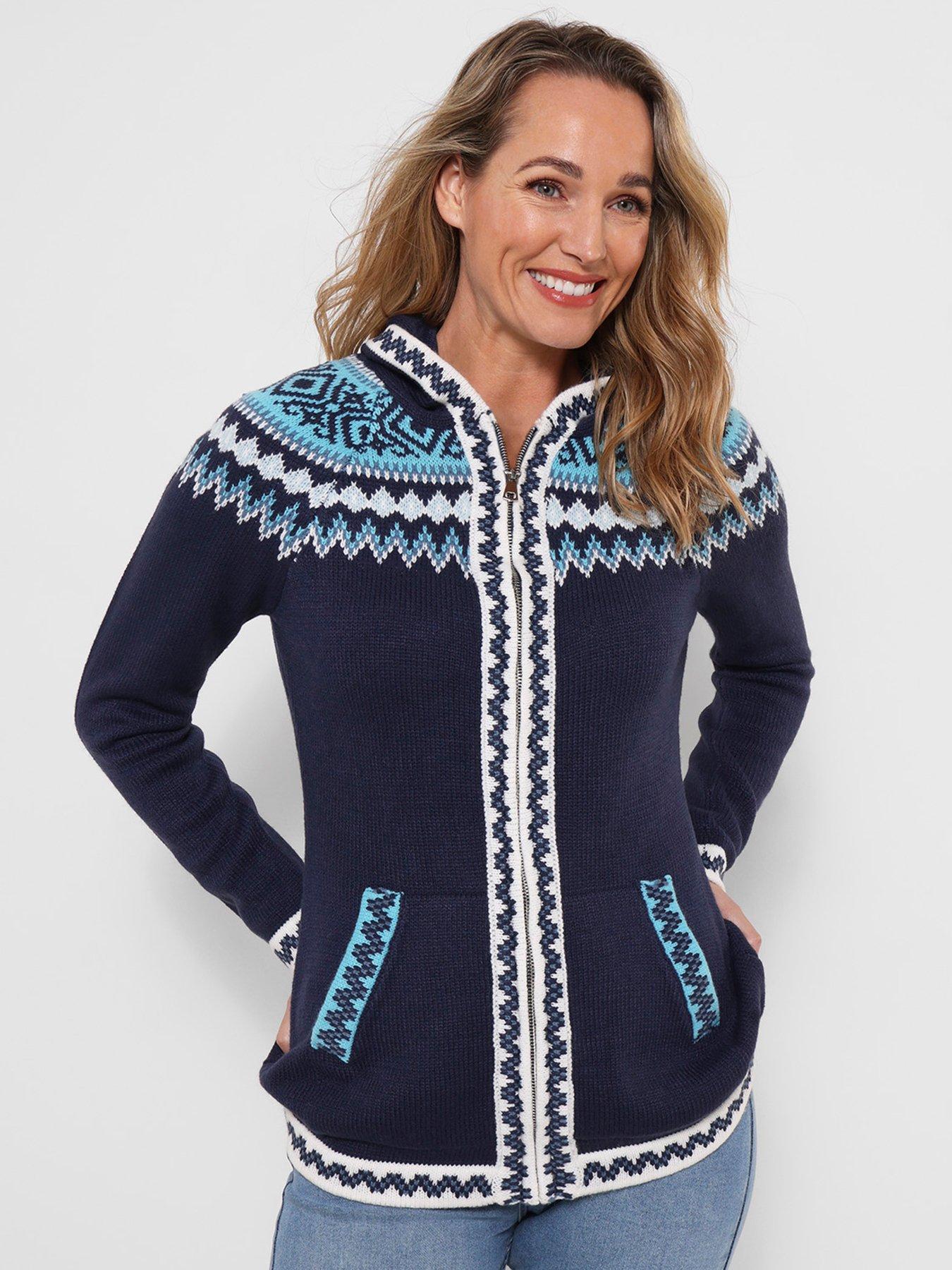 Image 1 of 5 of Joe Browns Trinnie Fairisle Zip Through Hooded Jumper