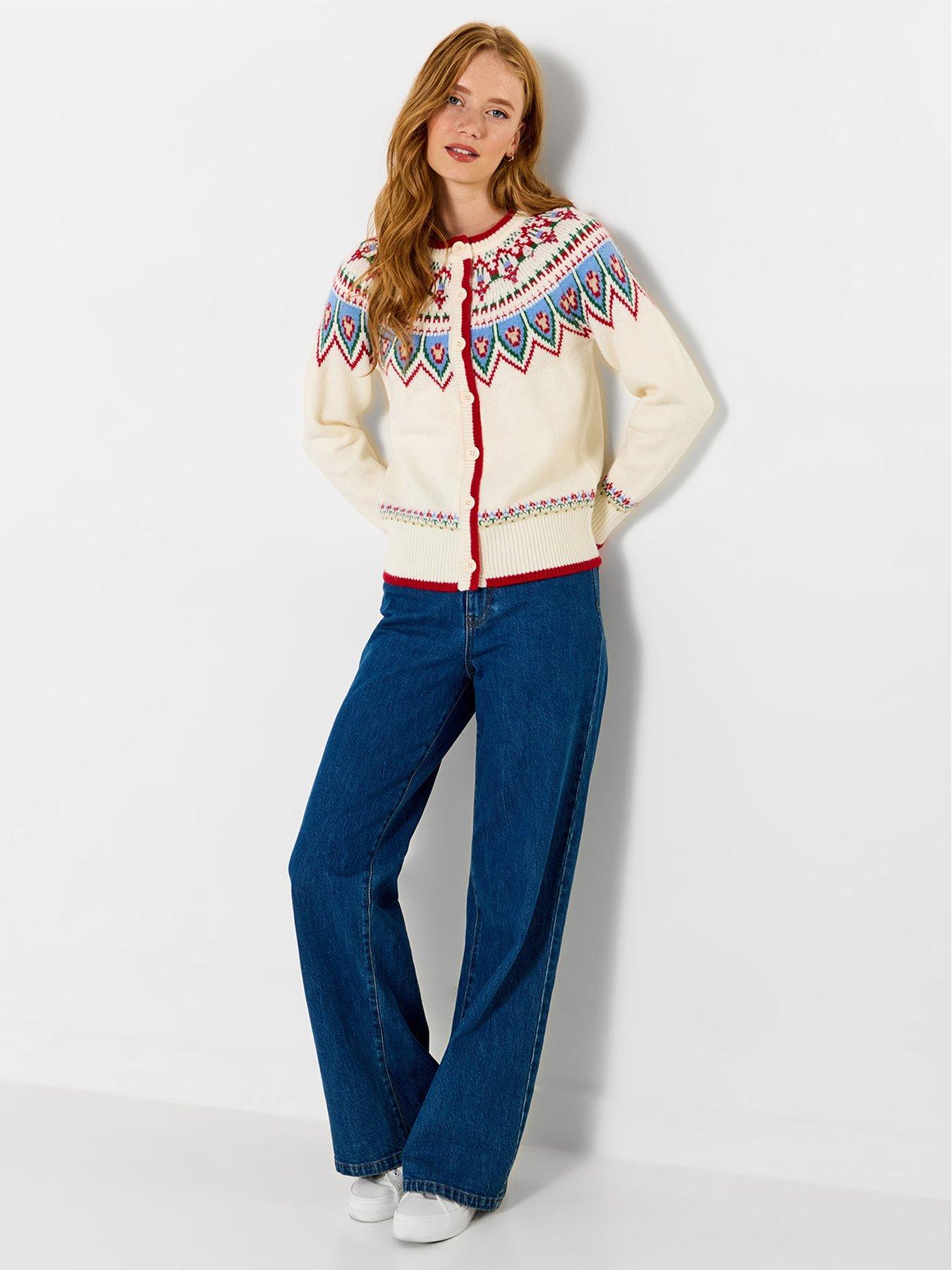 Image 3 of 5 of Joe Browns Womens Vintage Winter Fairisle Button Front Cardigan - Cream