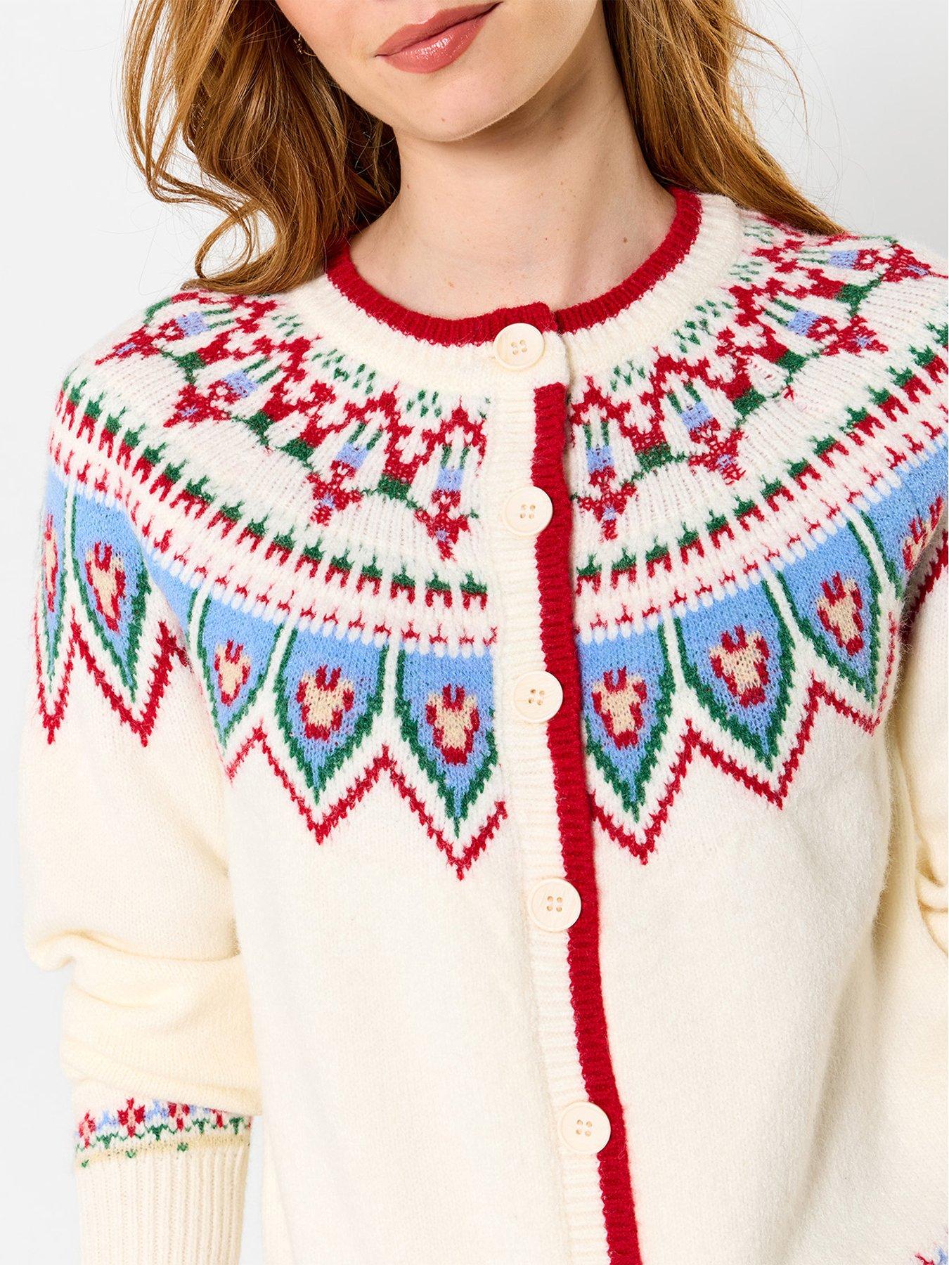 Image 4 of 5 of Joe Browns Womens Vintage Winter Fairisle Button Front Cardigan - Cream