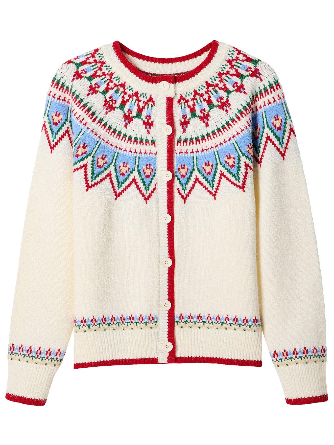Image 5 of 5 of Joe Browns Womens Vintage Winter Fairisle Button Front Cardigan - Cream