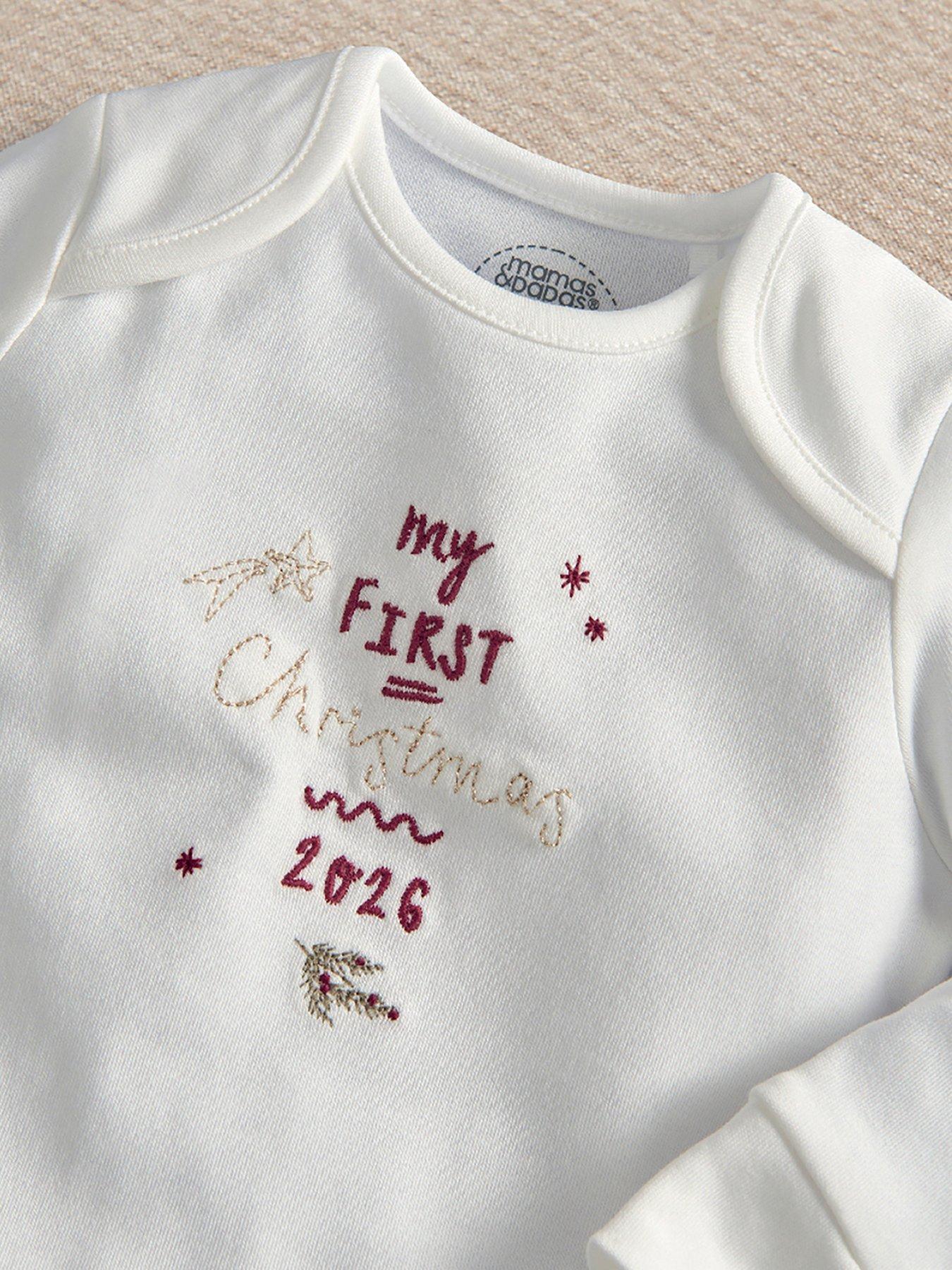 Image 3 of 6 of Mamas & Papas Baby My First Christmas 2026 Bodysuit - White