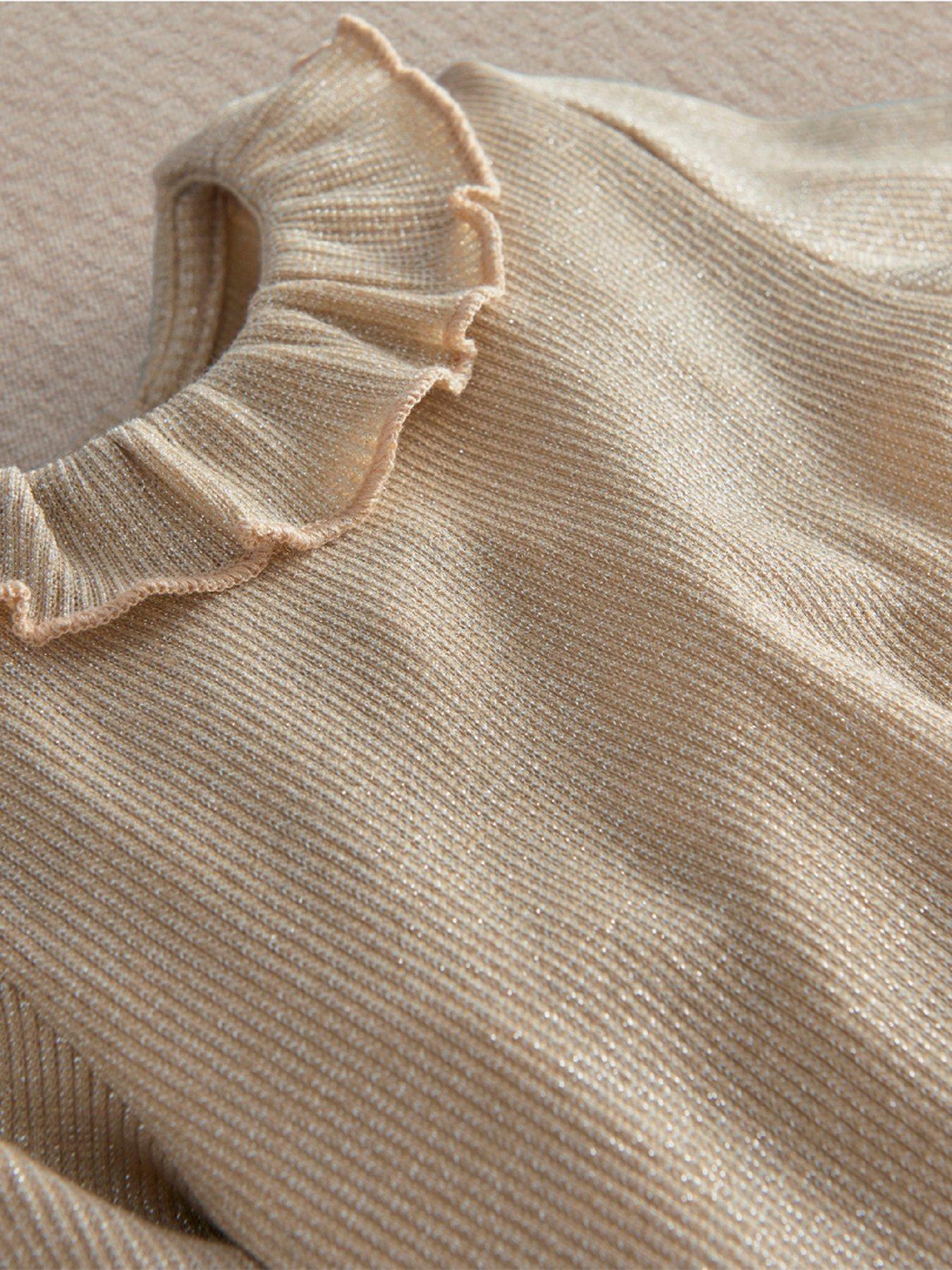 Image 2 of 3 of Mamas & Papas Baby Girls Sequin Tutu Frill Collar Bodysuit Set - Gold