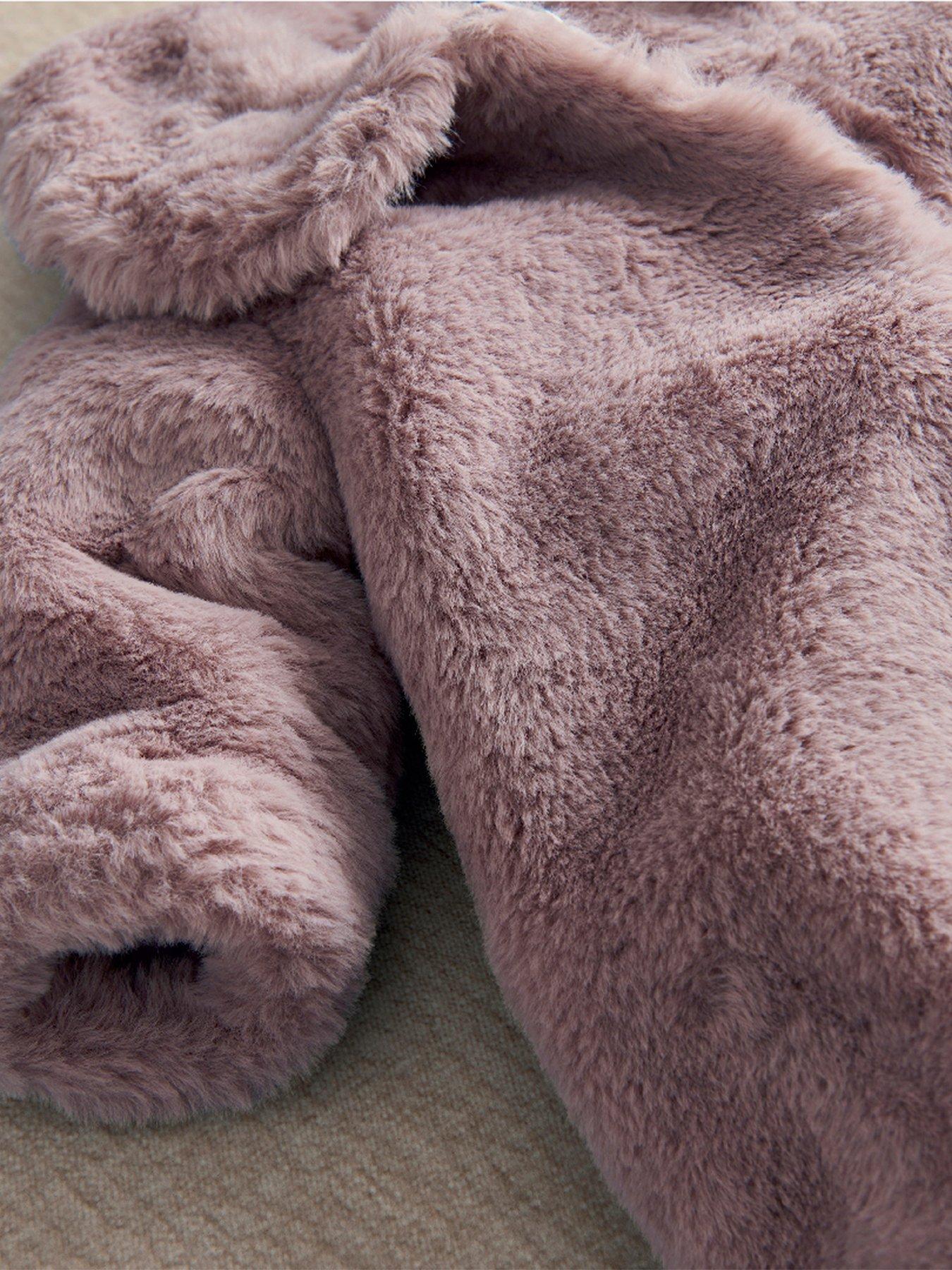 Image 3 of 4 of Mamas & Papas Baby Girls Fluffy Fully Lined Faux Fur Coat - Pink