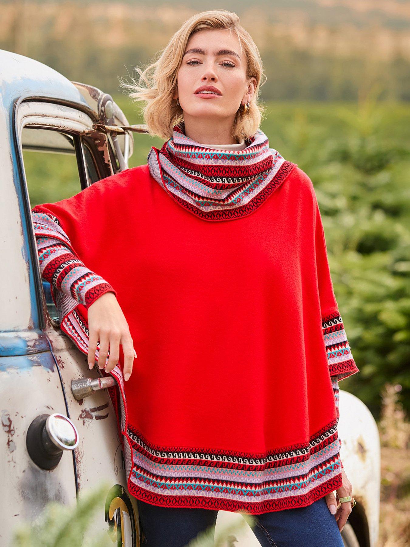 Image 1 of 7 of Joe Browns Winter Wonder Boho Knitted Sleeved Poncho