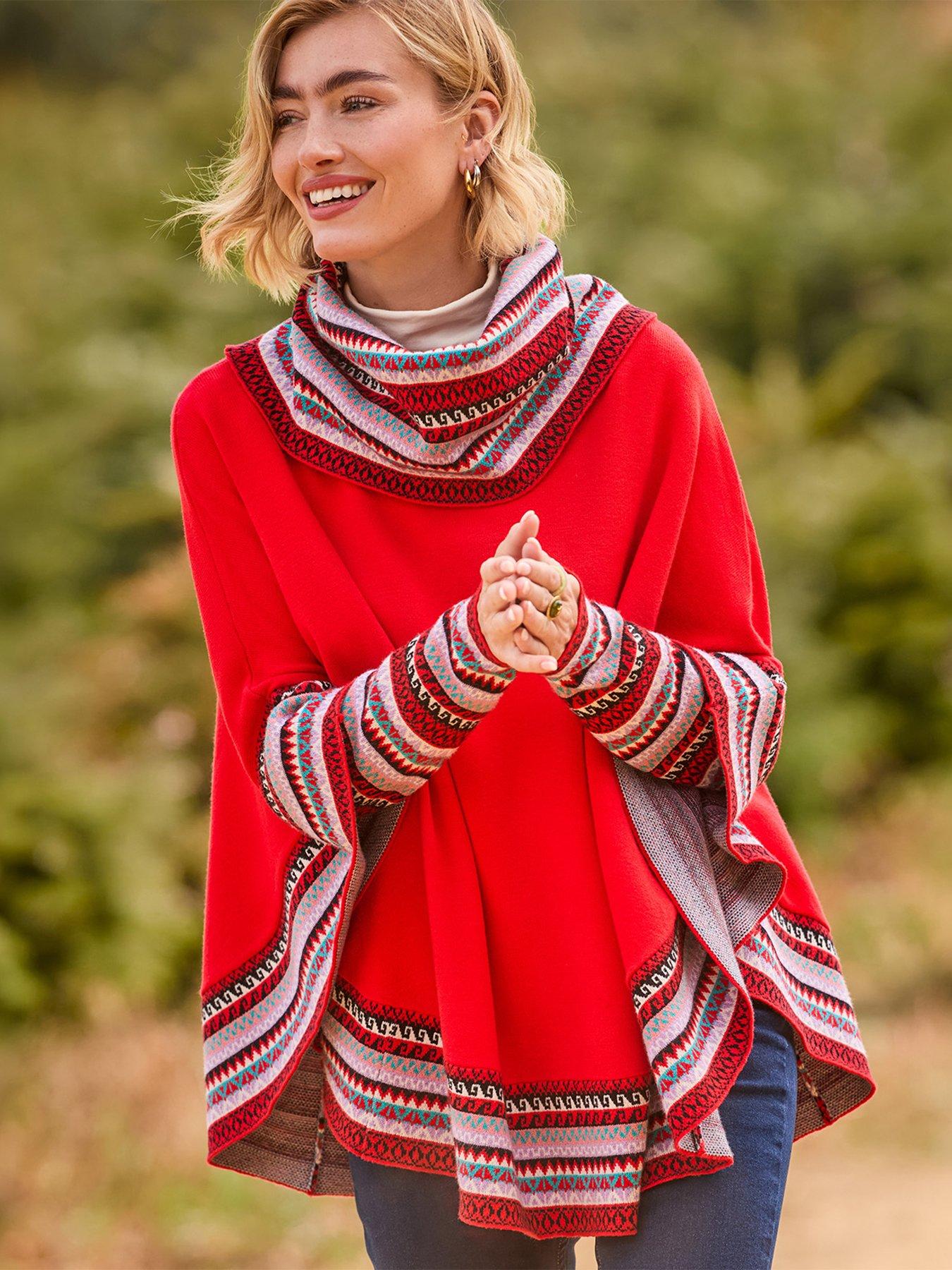 Image 6 of 7 of Joe Browns Winter Wonder Boho Knitted Sleeved Poncho