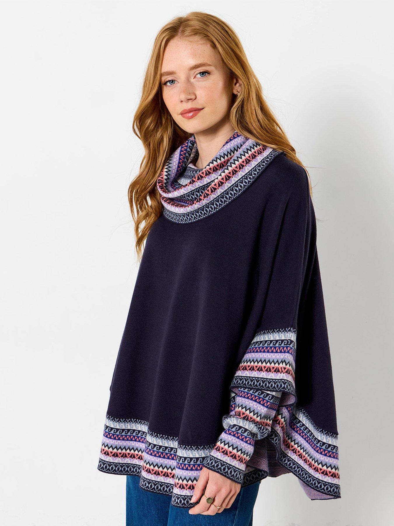 Image 1 of 5 of Joe Browns Winter Boho Knitted Sleeved Poncho