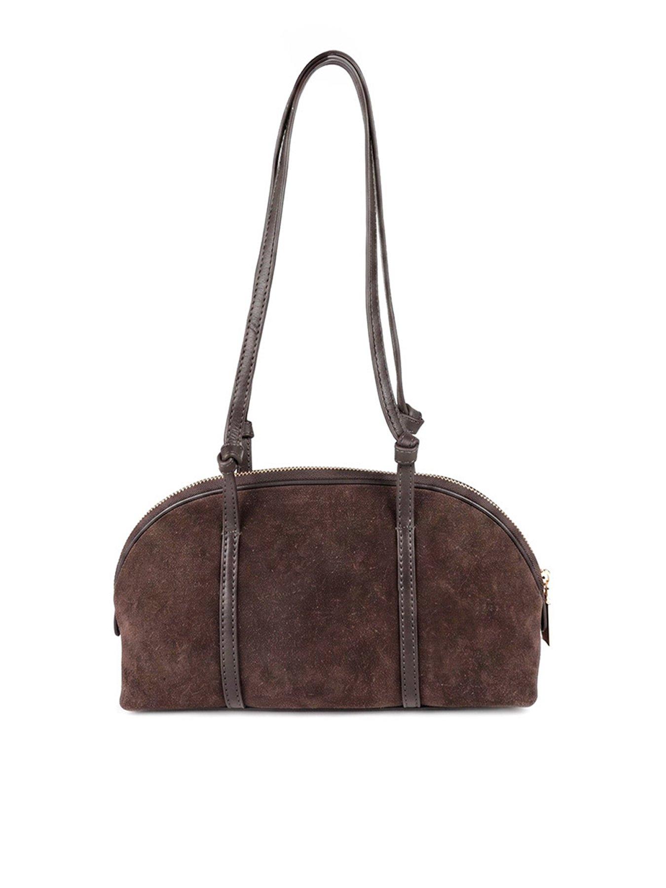 Image 1 of 5 of Jones Bootmaker Womens Wimberly Suede Zip Top Shoulder Bag - Brown