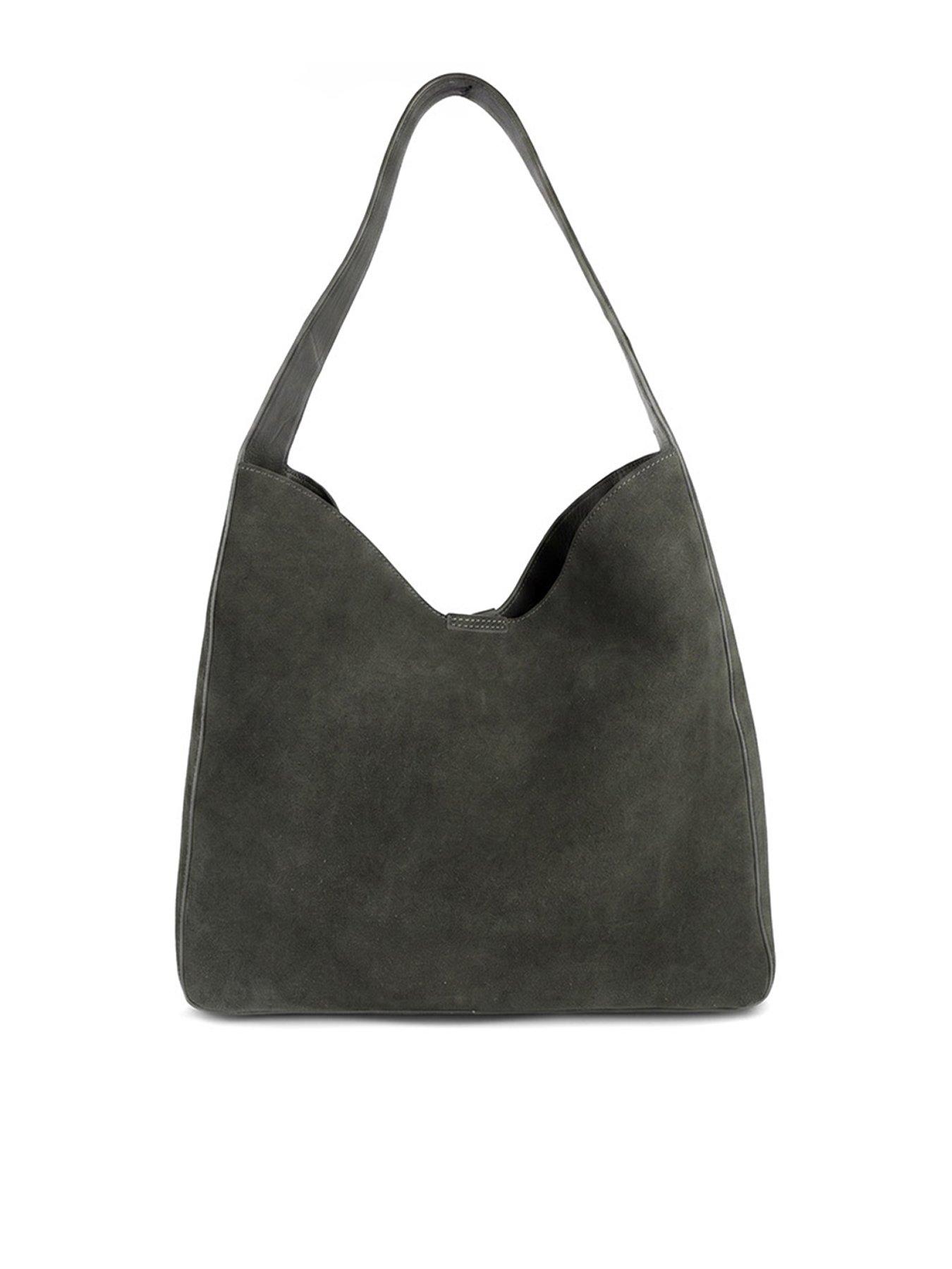 Image 1 of 6 of Jones Bootmaker Womens Wyonna Suede Slouchy Hobo Shoulder Bag - Green